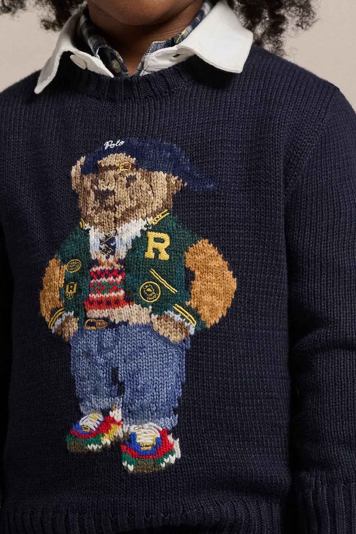 Polo Ralph Lauren Kids 3 Yaş Unisex Çocuk Örgü Polo Bear Triko-Triko-Libas