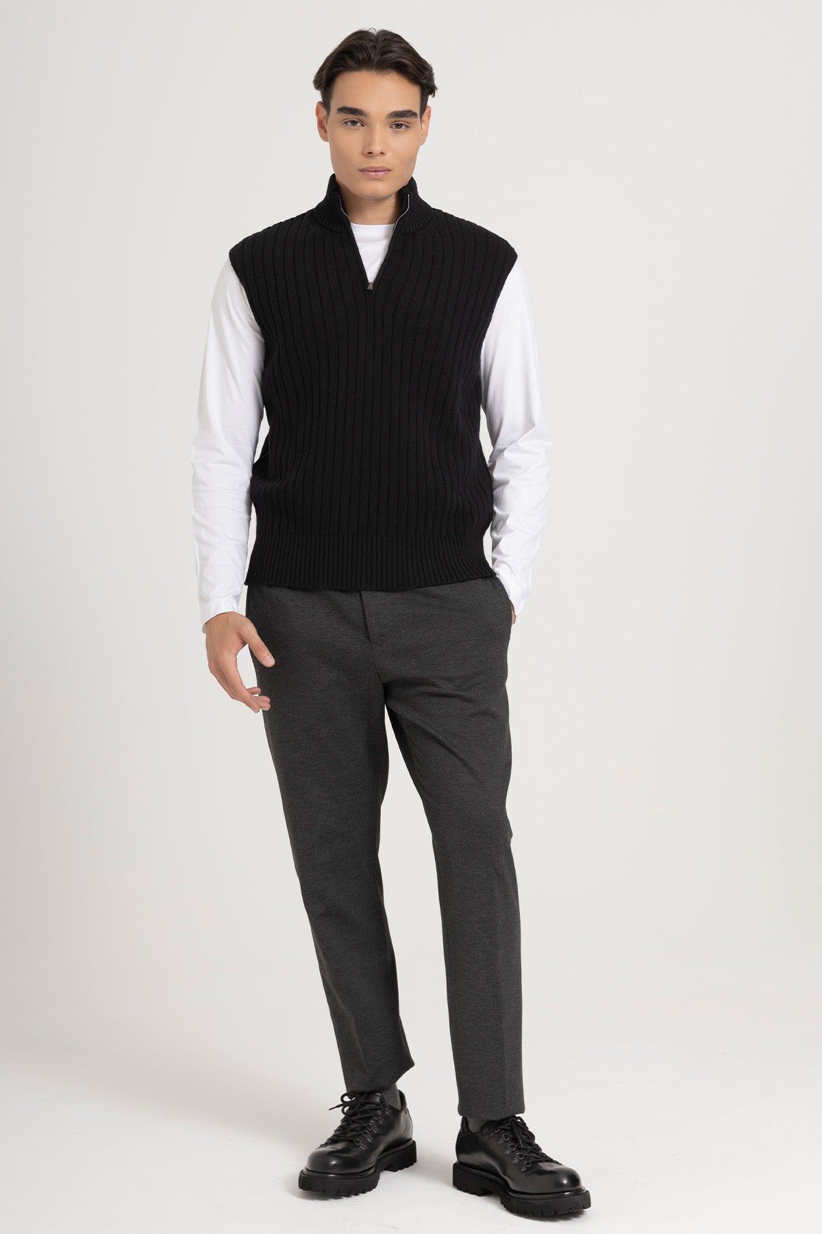 Pantaloni Torino Omega Beli Lastikli Yandan Cepli Streç Pantolon