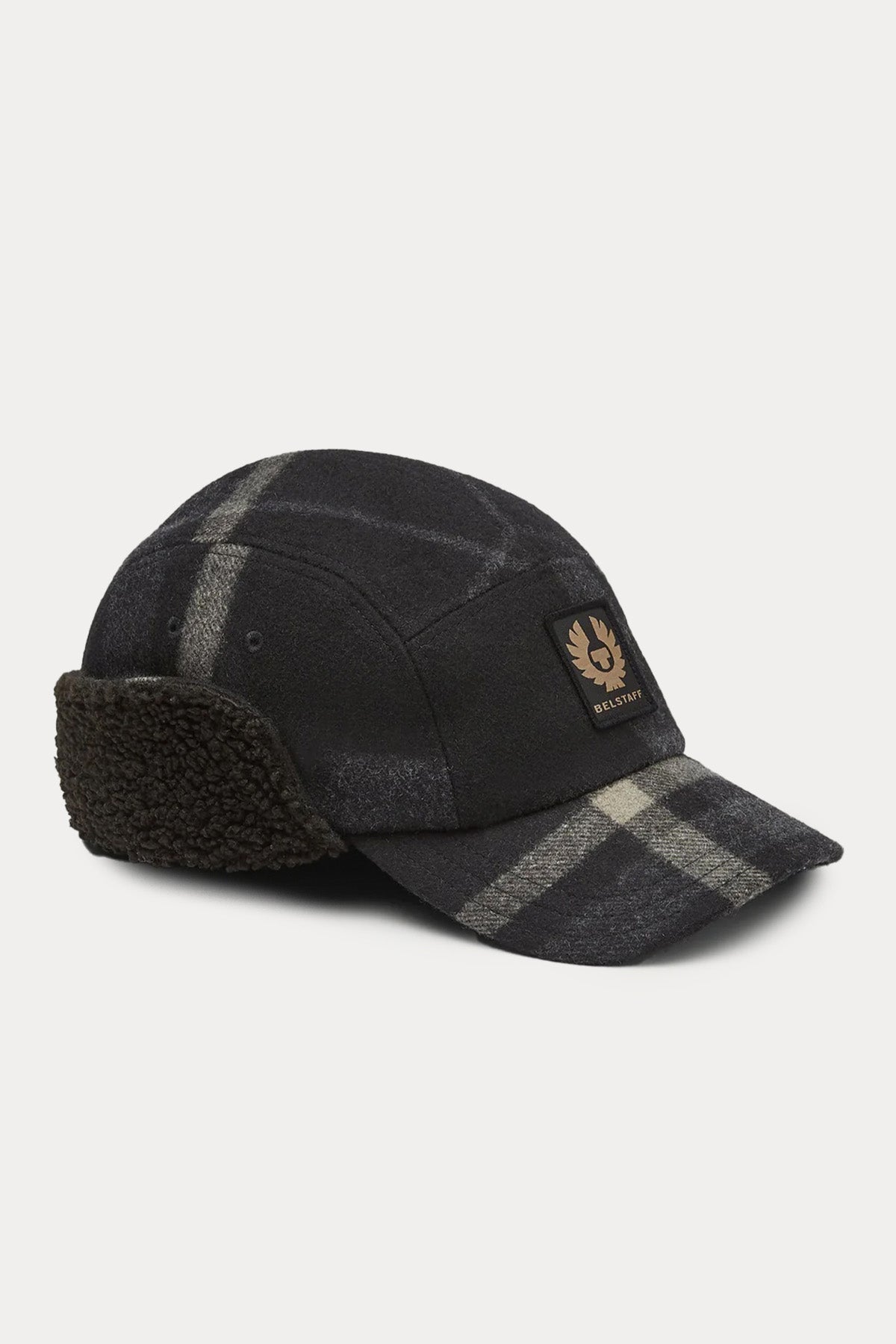 Belstaff Trail Ekose Desenli Kürklü Şapka