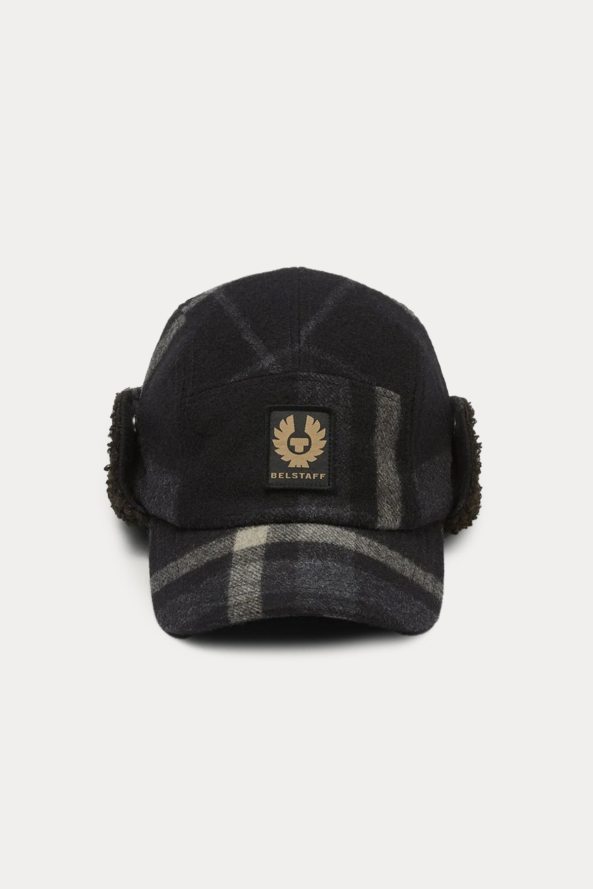 Belstaff Trail Ekose Desenli Kürklü Şapka