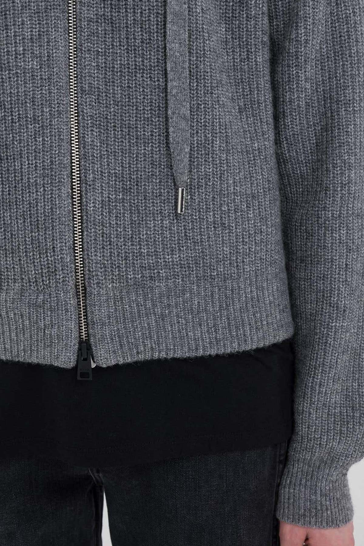 Replay Kapüşonlu Yün Örgü Triko Ceket