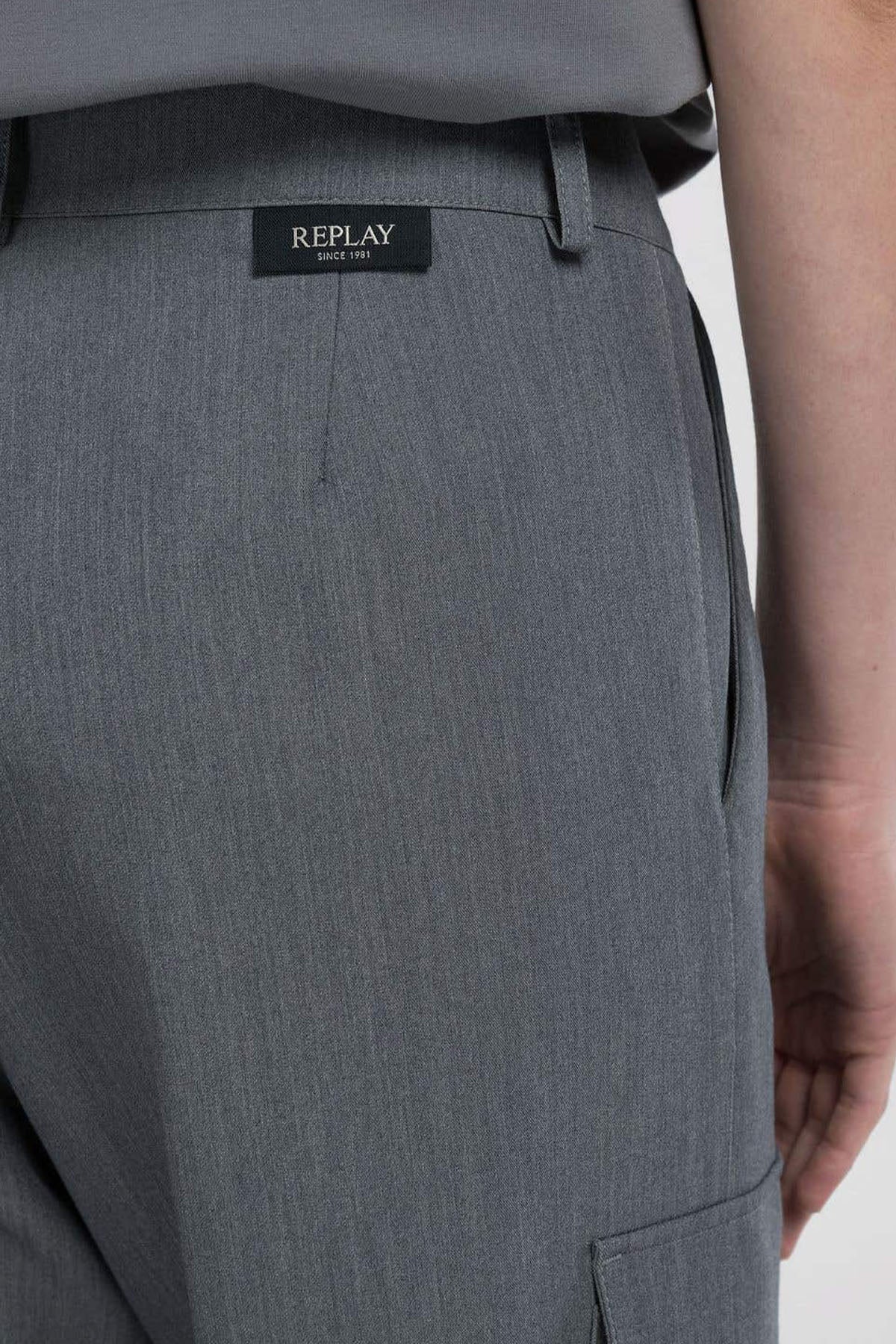 Replay Geniş Kesim Tek Pileli Kargo Pantolon