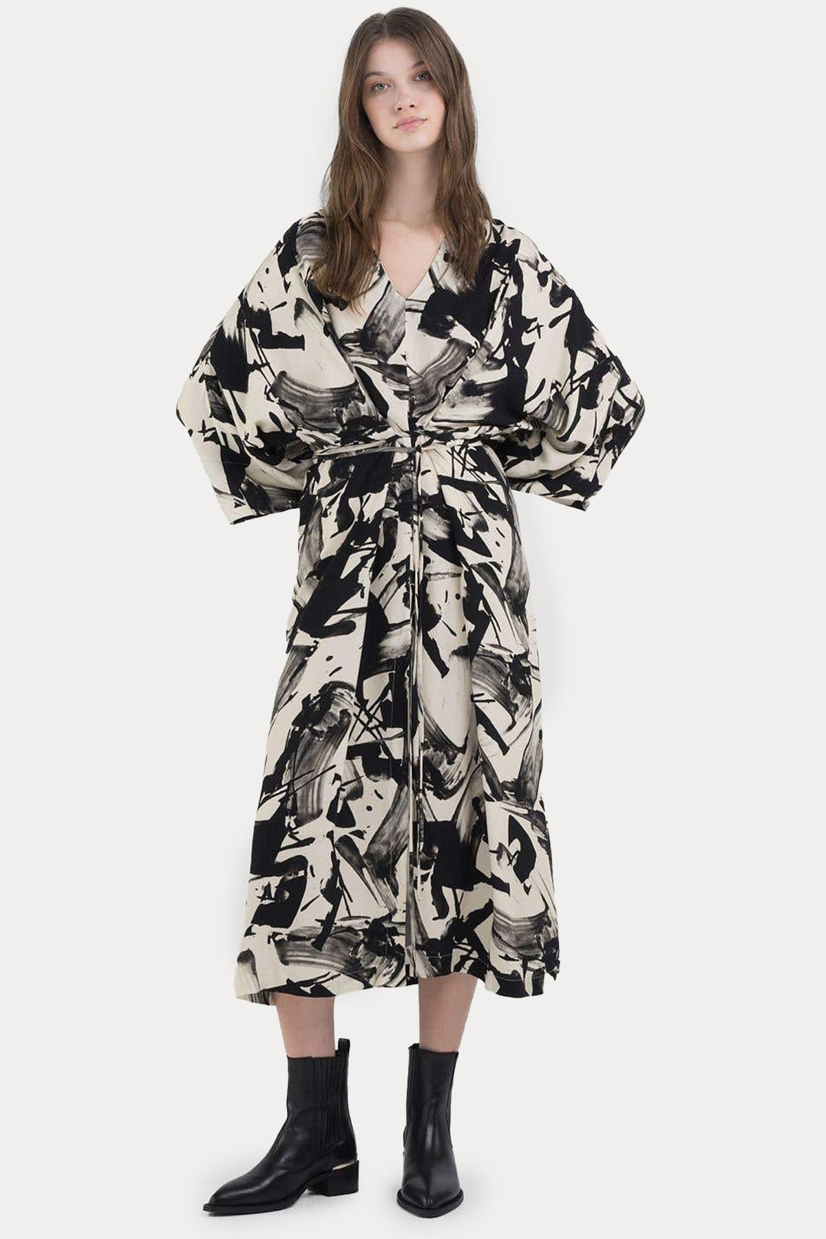 Replay Desenli Midi Elbise