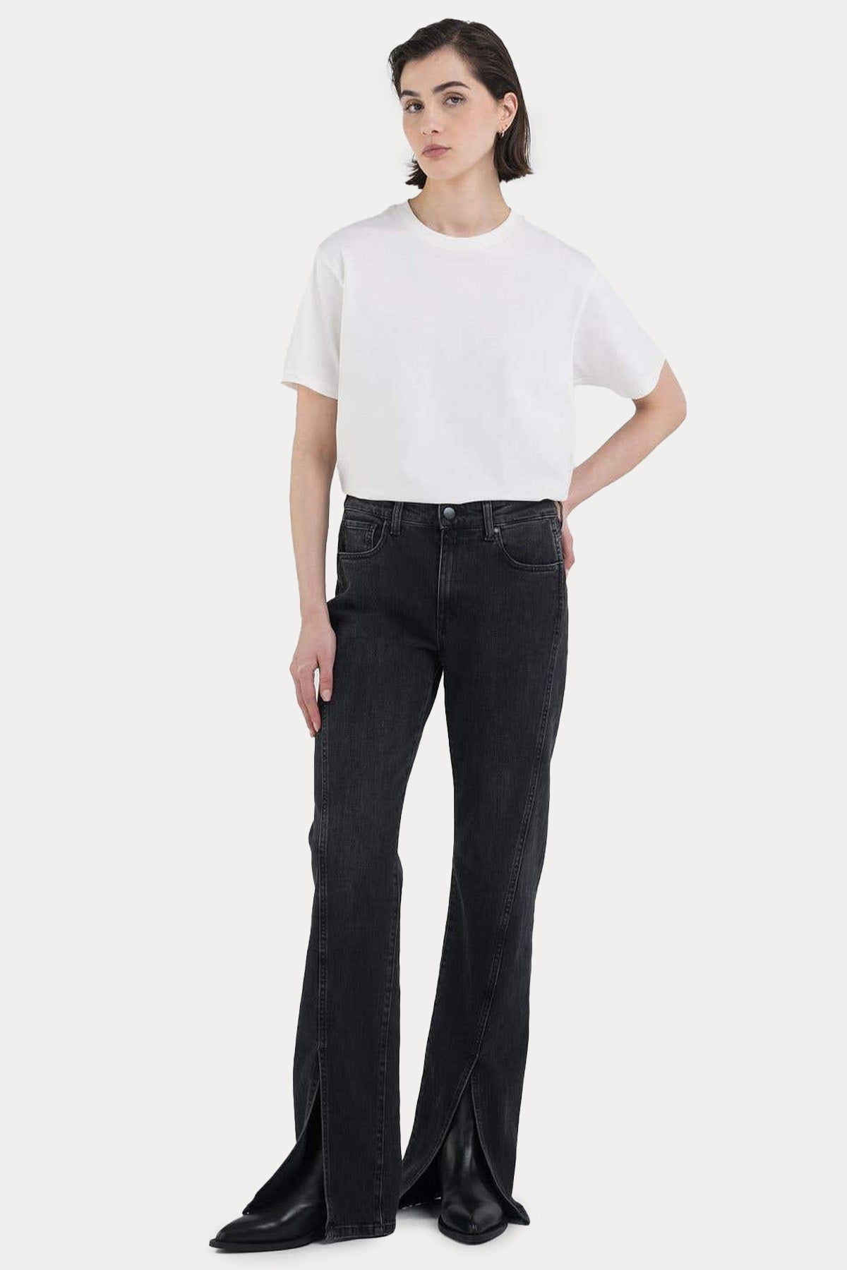 Replay Perlie Yırtmaçlı İspanyol Paça Jeans