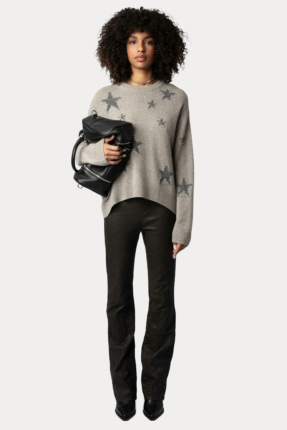 Zadig & Voltaire İkonik Yıldız Logolu İnce Örgü Kaşmir Triko