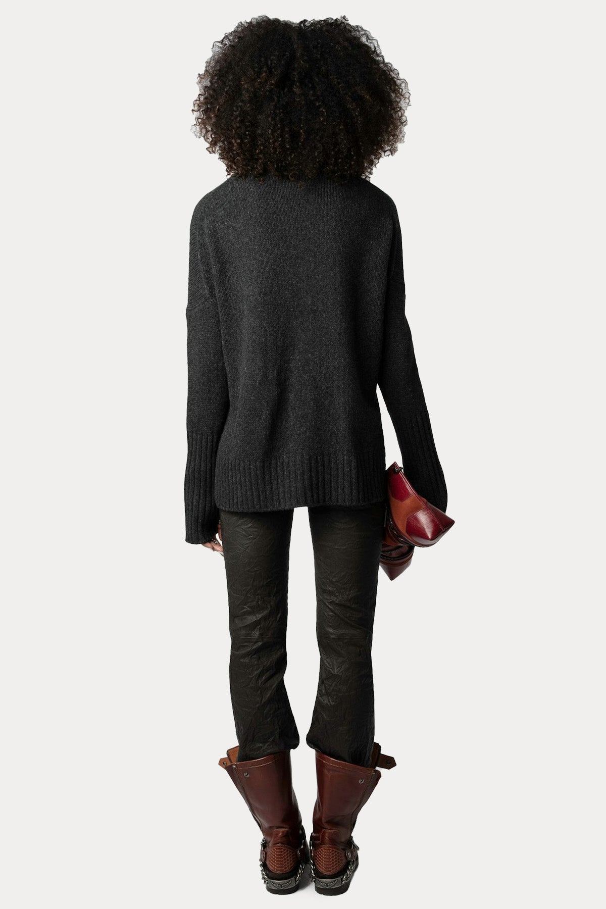 Zadig & Voltaire Loose Fit Logolu Örgü Yün Triko