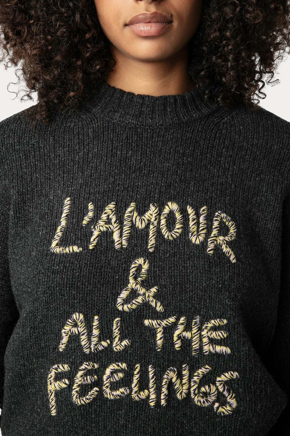 Zadig & Voltaire Loose Fit Logolu Örgü Yün Triko