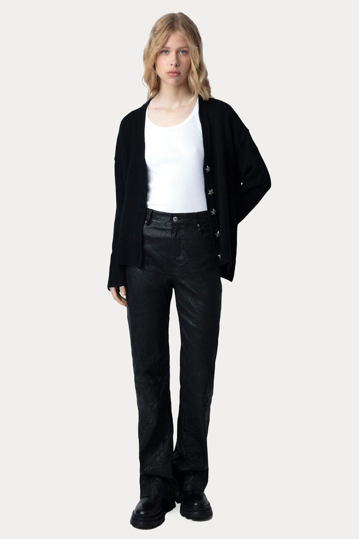 Zadig & Voltaire İkonik Yıldız Logo Düğmeli Örgü Kaşmir Triko Ceket