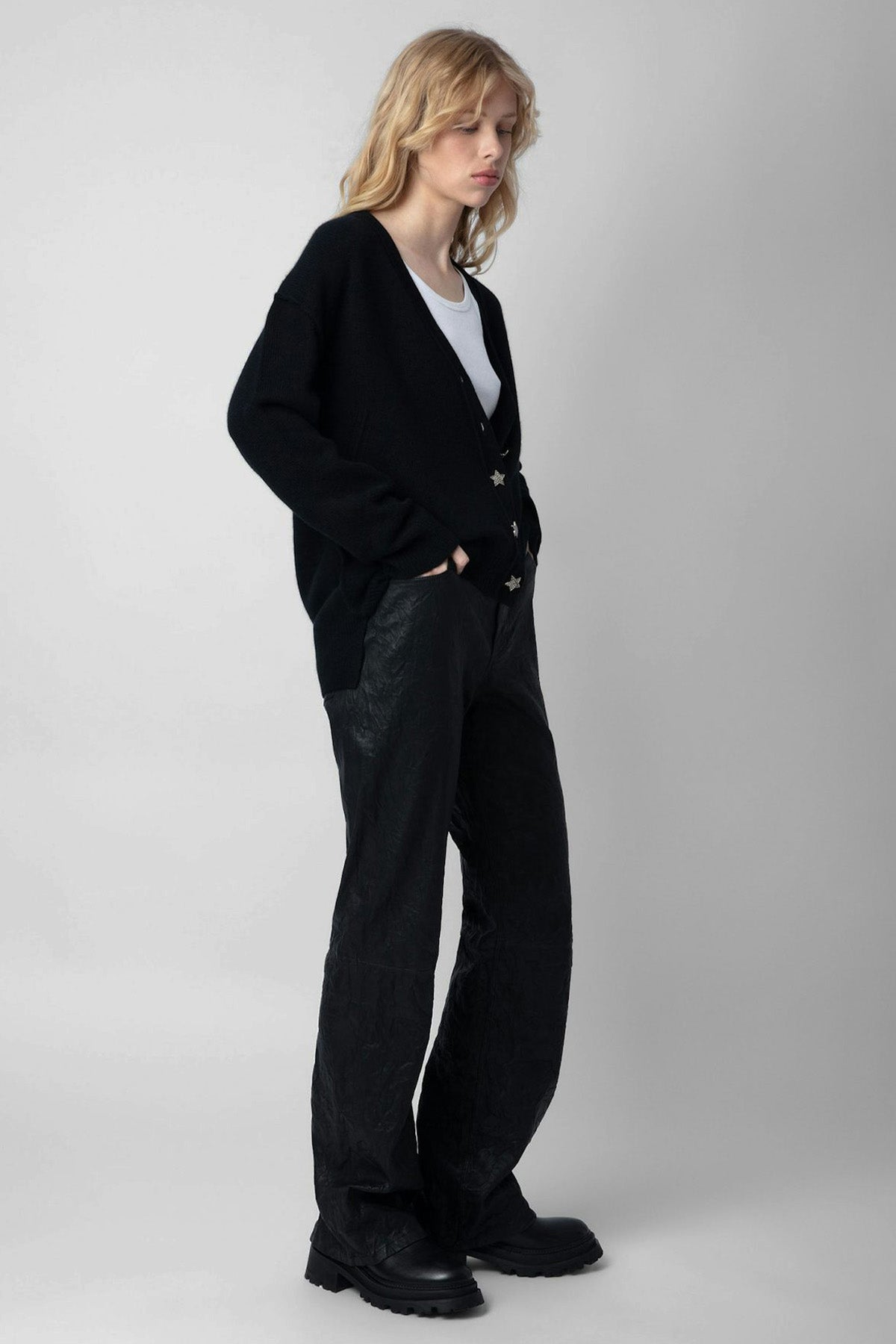 Zadig & Voltaire İkonik Yıldız Logo Düğmeli Örgü Kaşmir Triko Ceket