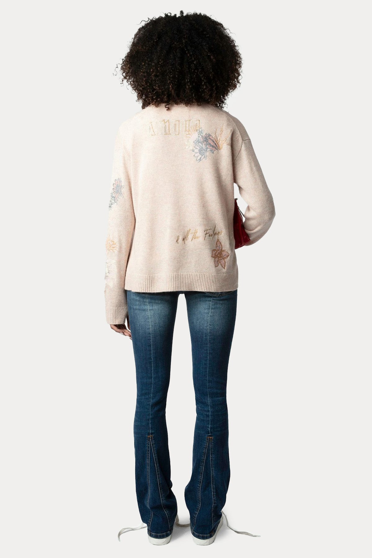 Zadig & Voltaire Logolu İnce Örgü Kaşmir Triko