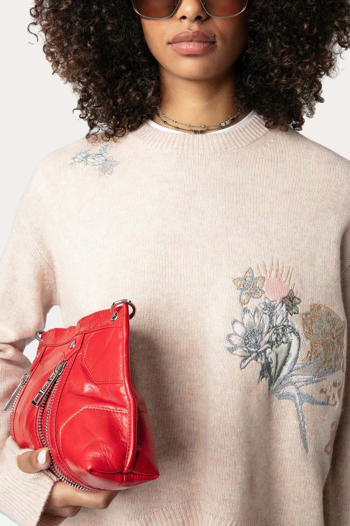 Zadig & Voltaire Logolu İnce Örgü Kaşmir Triko