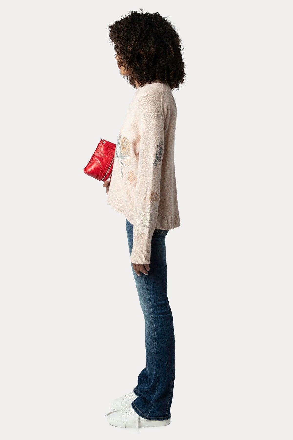 Zadig & Voltaire Logolu İnce Örgü Kaşmir Triko