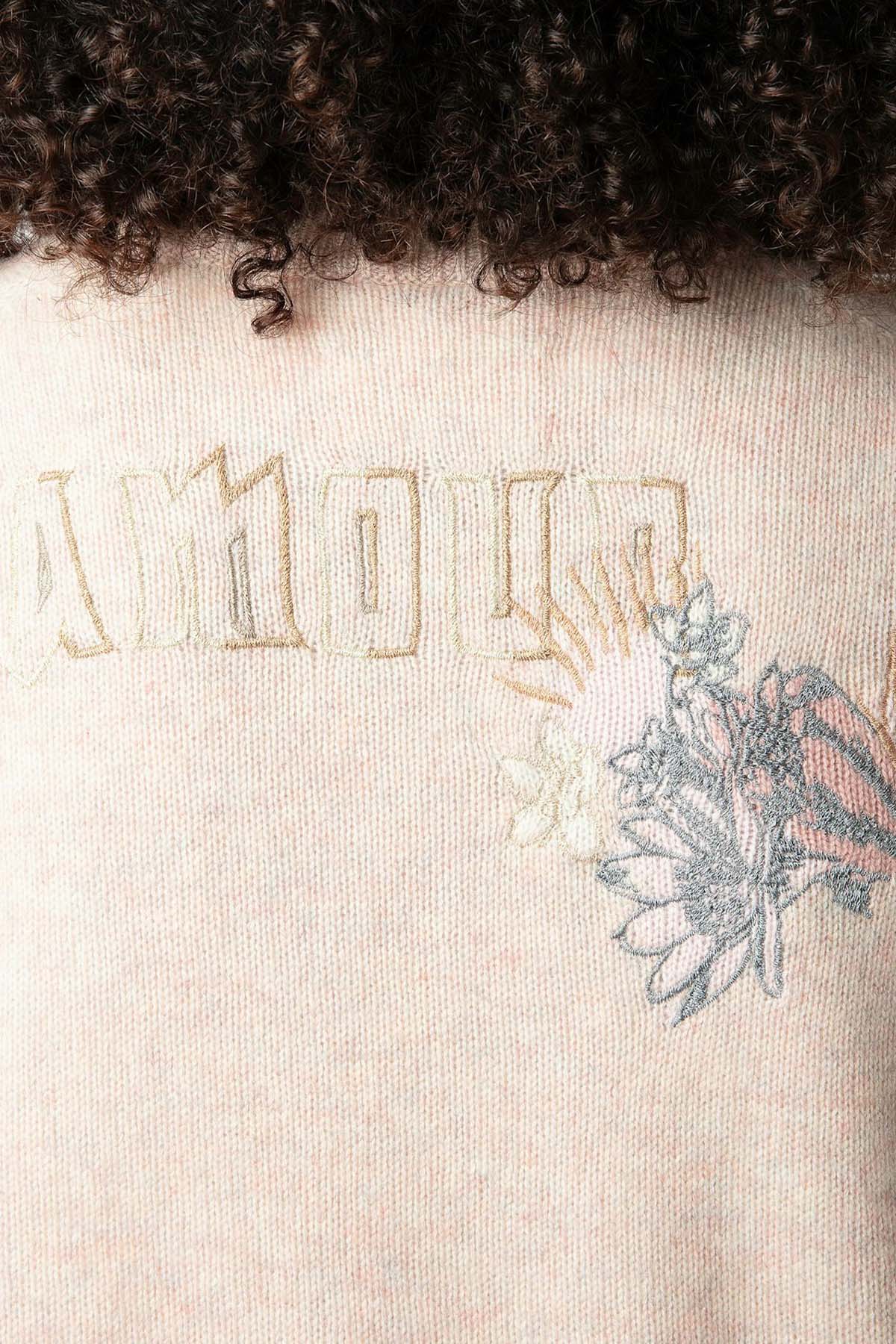 Zadig & Voltaire Logolu İnce Örgü Kaşmir Triko