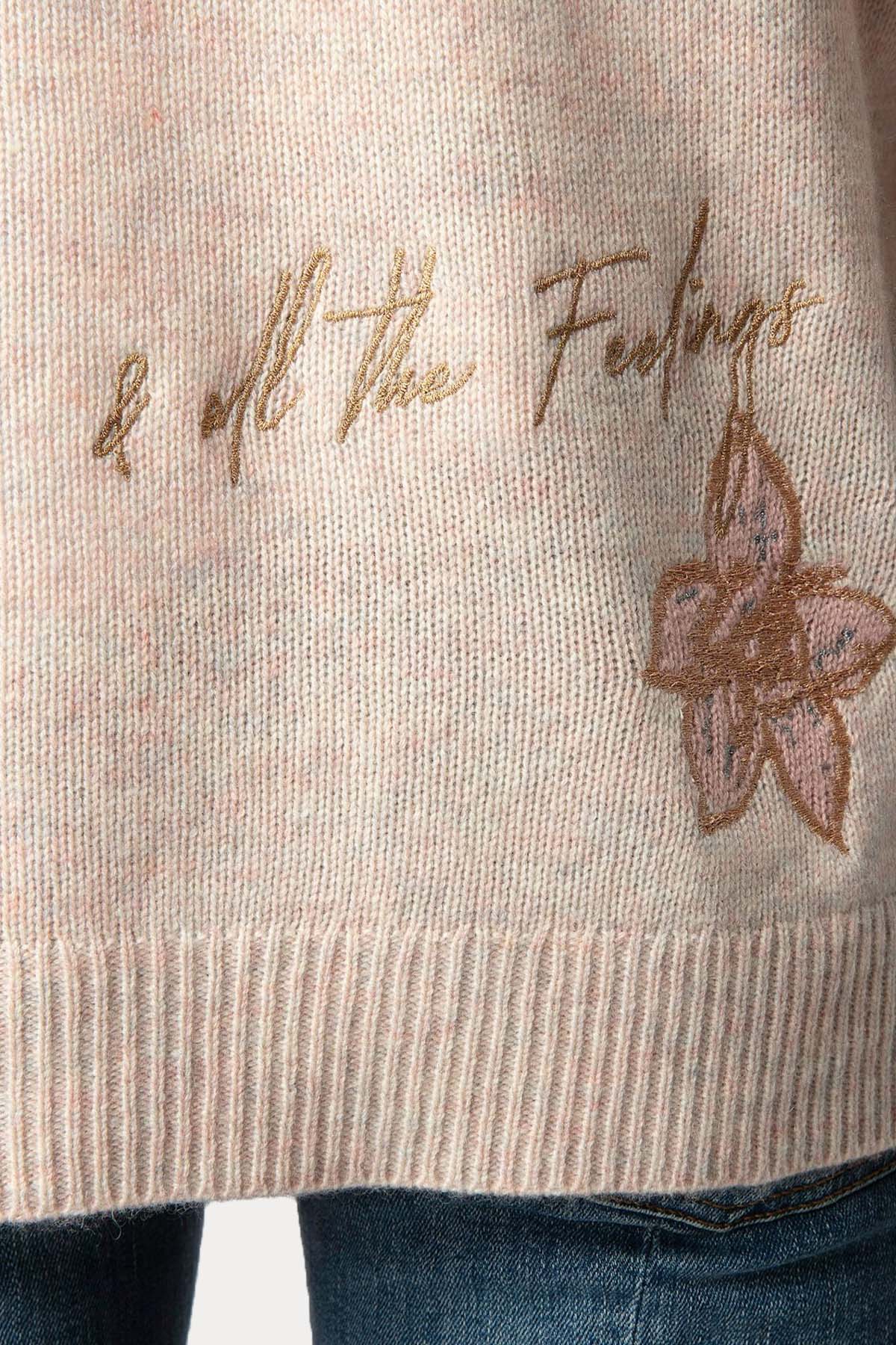 Zadig & Voltaire Logolu İnce Örgü Kaşmir Triko