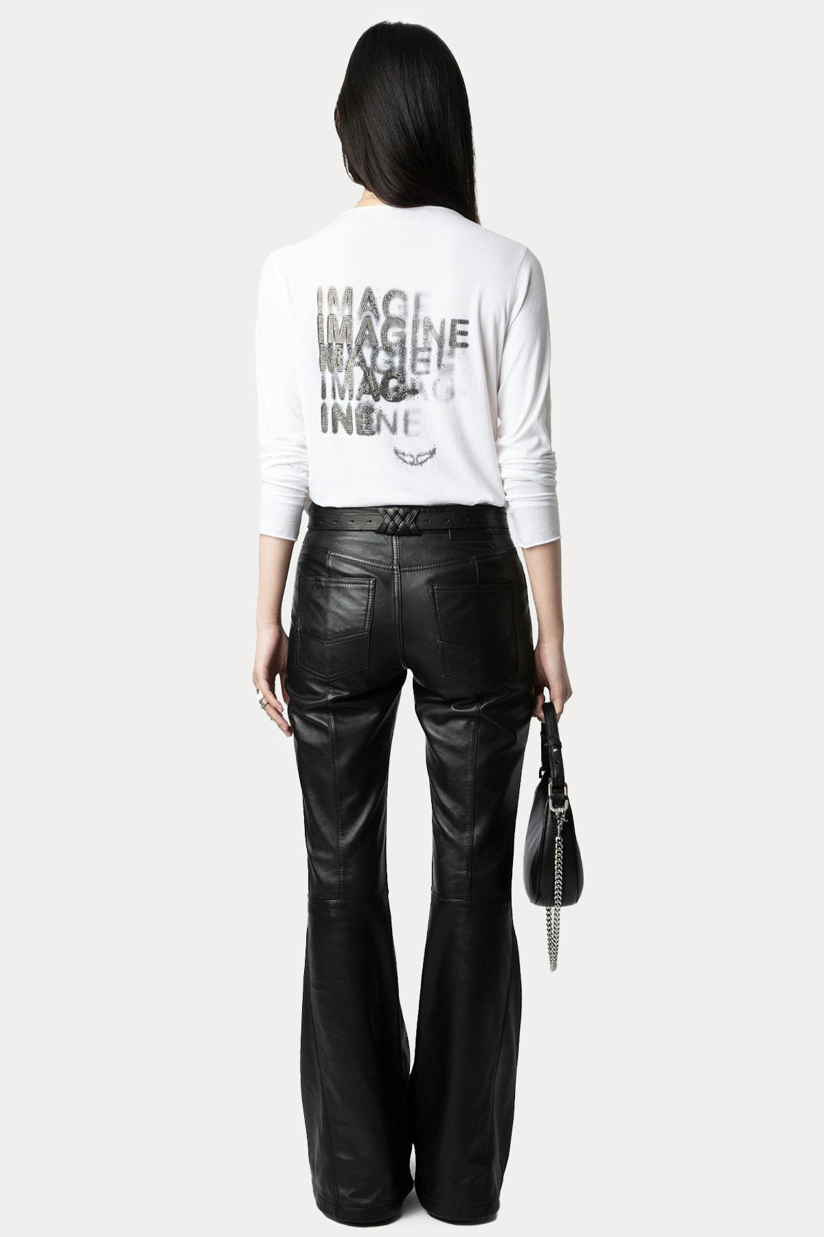 Zadig & Voltaire Yuvarlak V Yaka Sırtta Logolu T-shirt-T-shirt-Libas