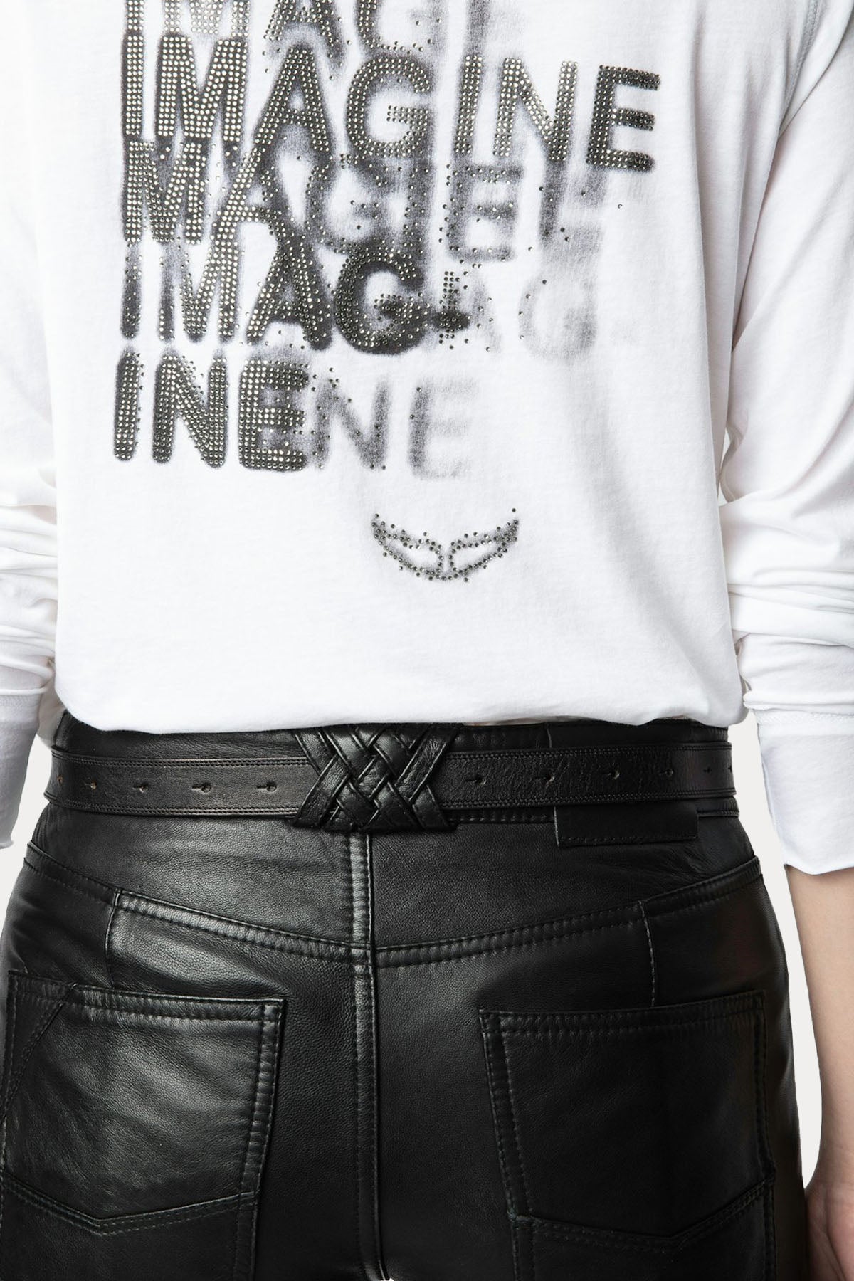 Zadig & Voltaire Yuvarlak V Yaka Sırtta Logolu T-shirt-T-shirt-Libas