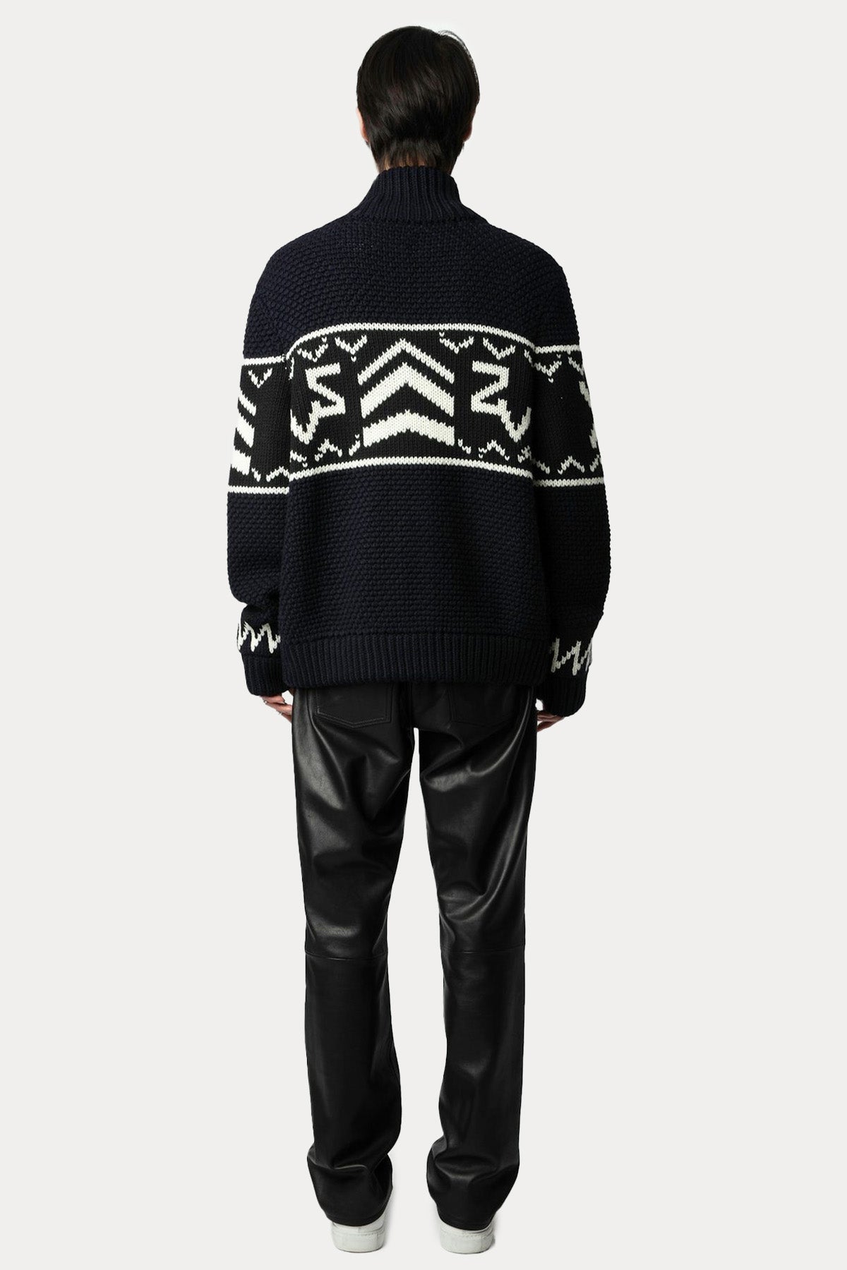 Zadig & Voltaire Unisex Logolu Örgü Yün Ceket KMCA00225