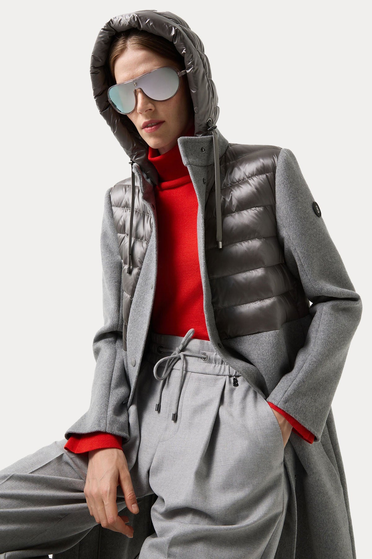 Bogner Isy Regular Fit Kapüşonlu Yün Kaban