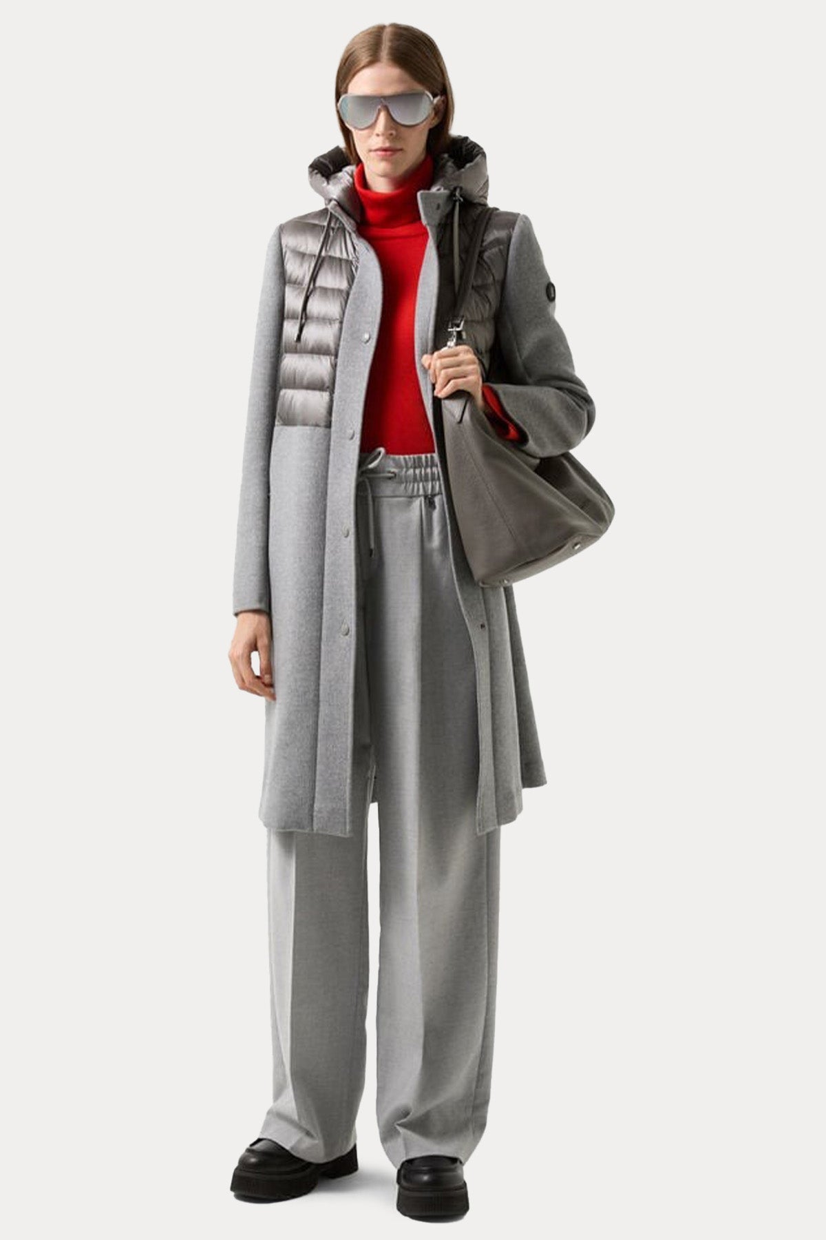 Bogner Isy Regular Fit Kapüşonlu Yün Kaban-Kaban-Libas