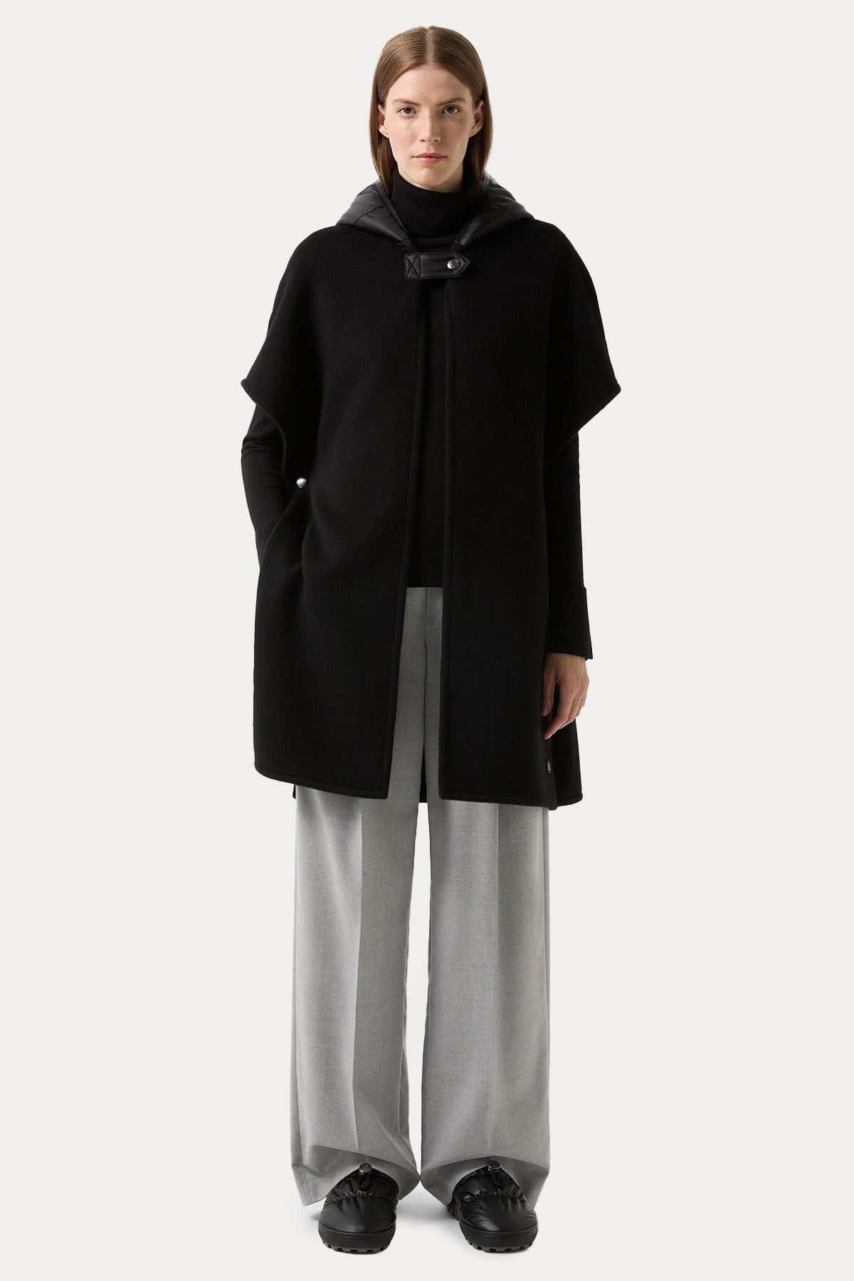 Bogner Nilla Loose Fit Kapüşonlu Yün Panço