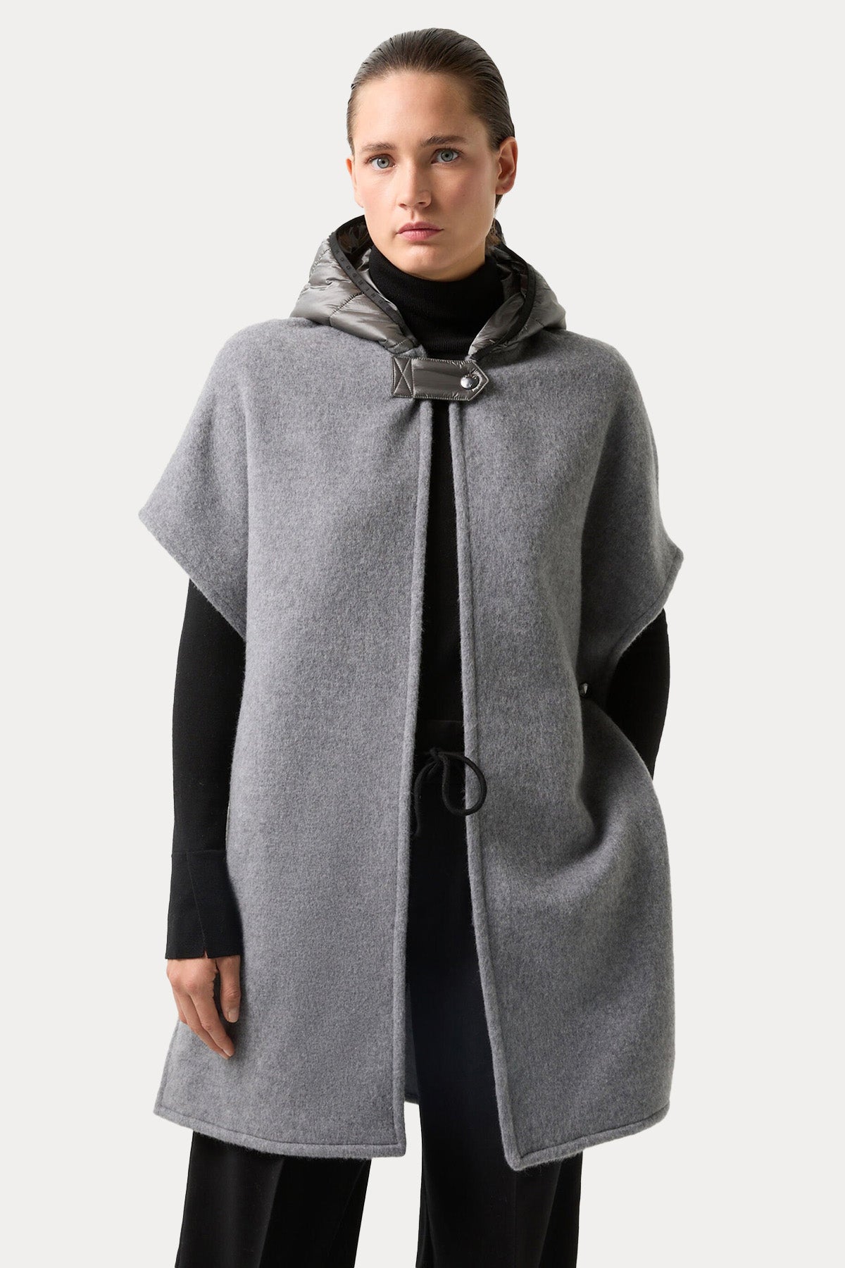 Bogner Nilla Loose Fit Kapüşonlu Yün Panço