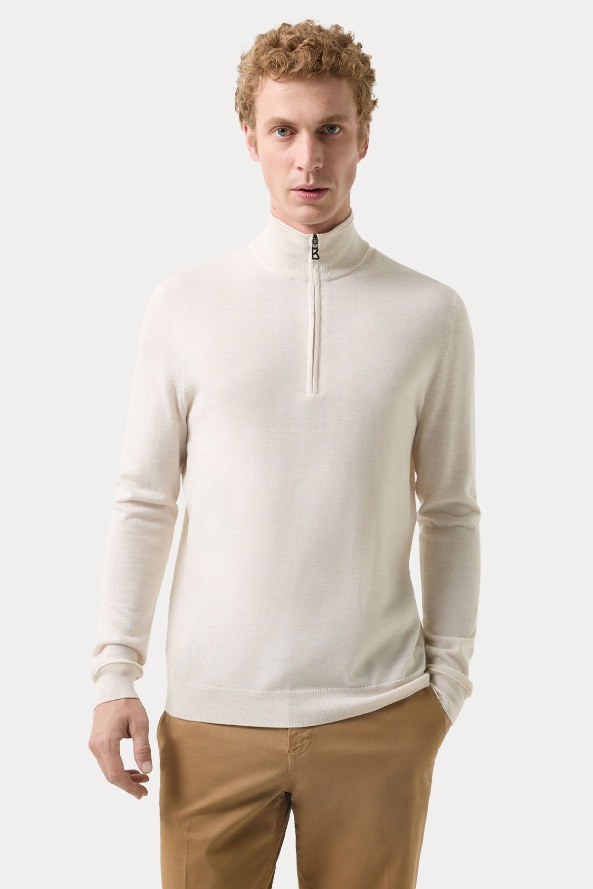 Bogner Ouri Yarım Fermuarlı Dik Yaka İnce Örgü Yün Triko