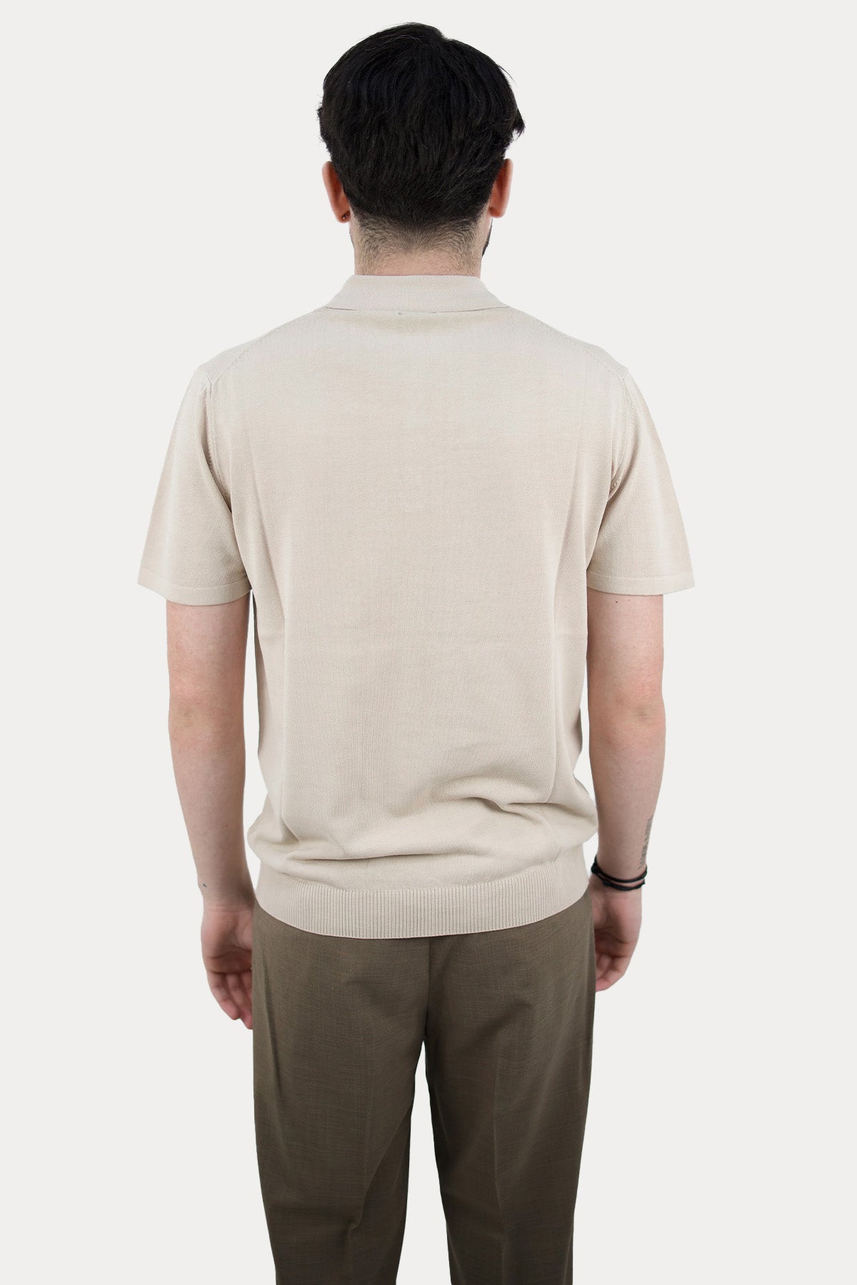 Manifattura İnce Örgü Polo Yaka T-shirt