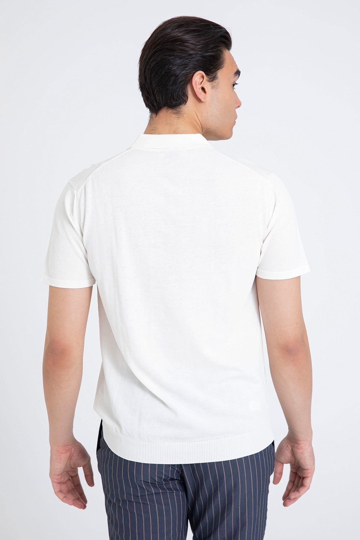 Manifattura İnce Örgü Polo Yaka T-shirt-T-shirt-Libas