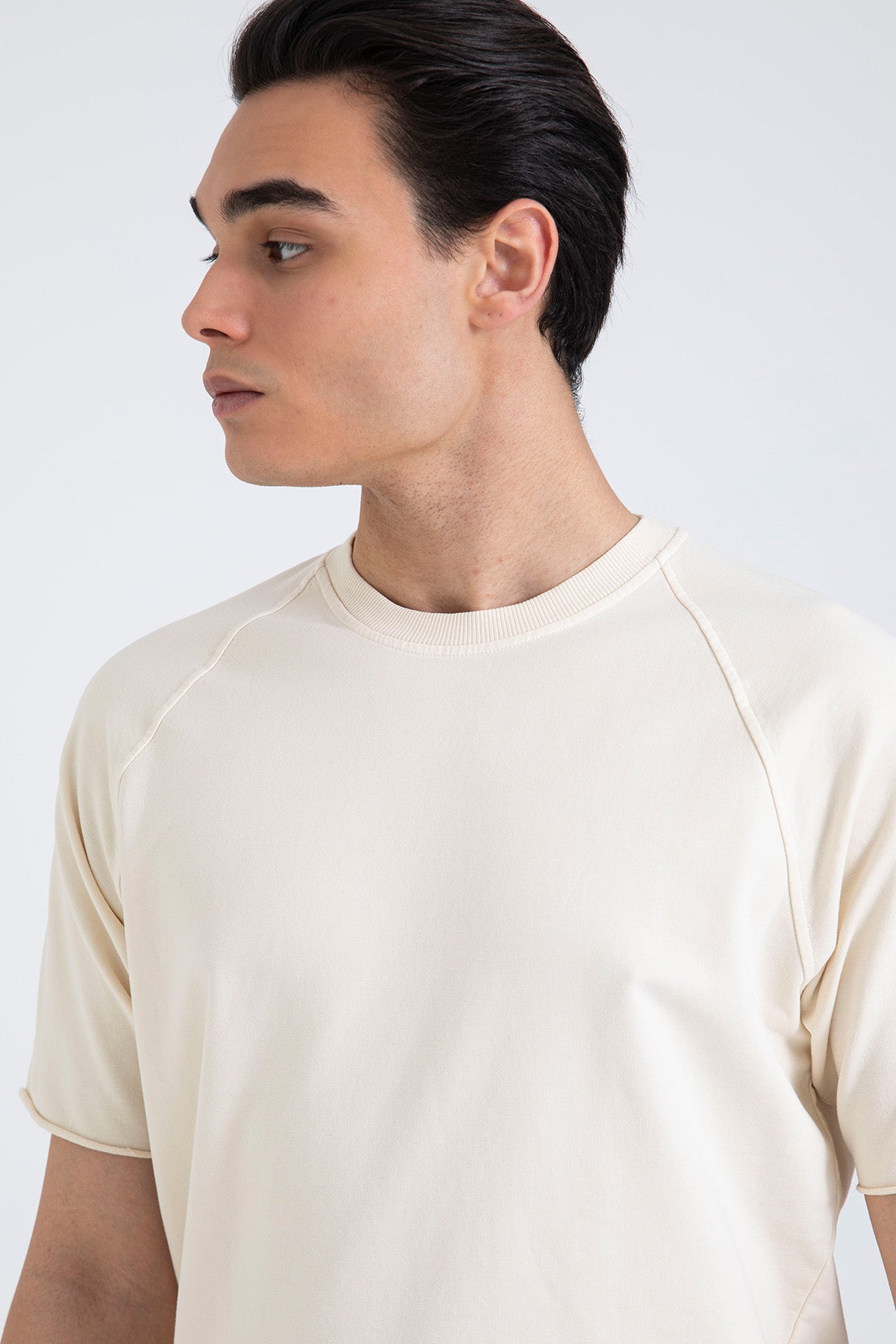 Manifattura Yuvarlak Yaka Streç Reglan Sweatshirt