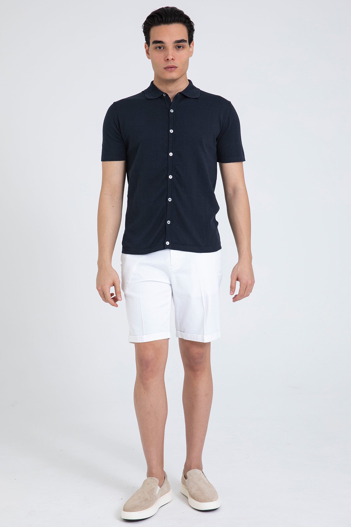 Manifattura Polo Yaka İnce Örgü Triko Gömlek