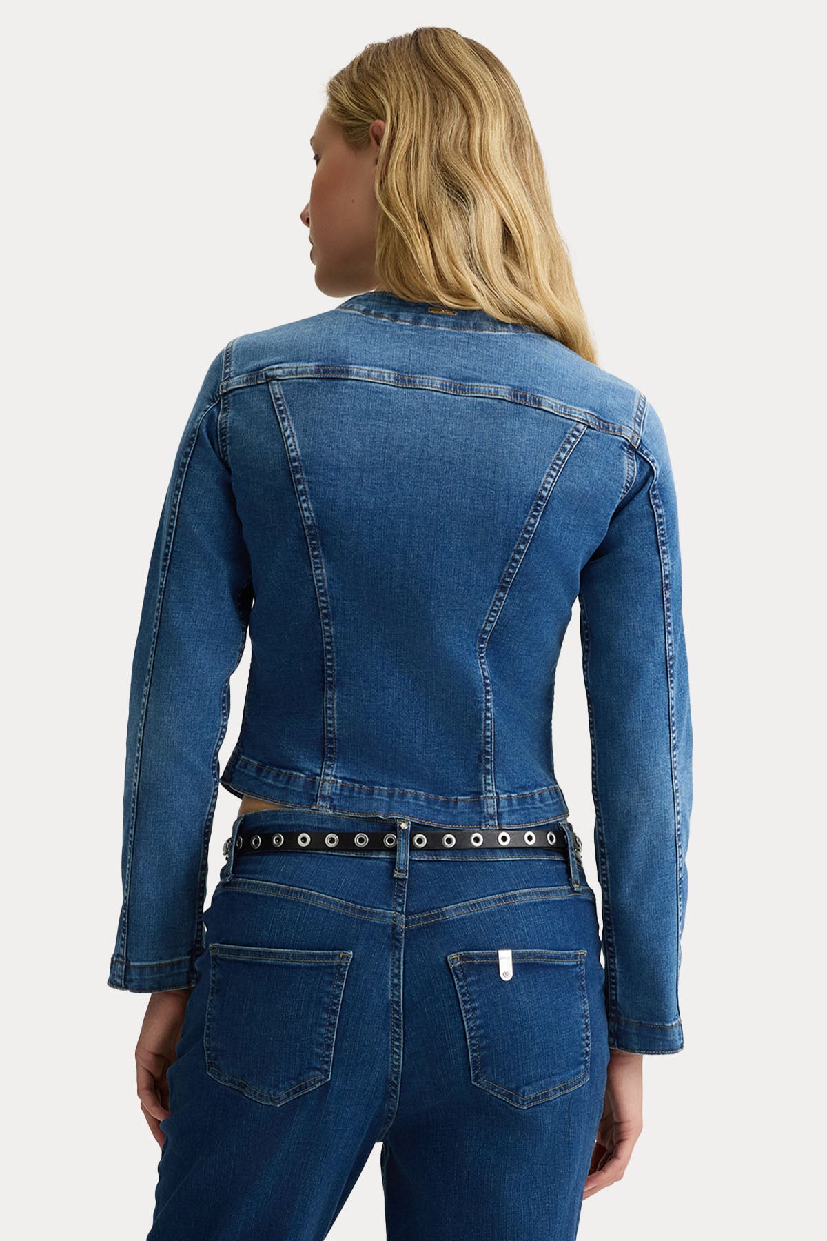 Liu Jo Slim Fit Metal Örgü Tasarım Denim Ceket