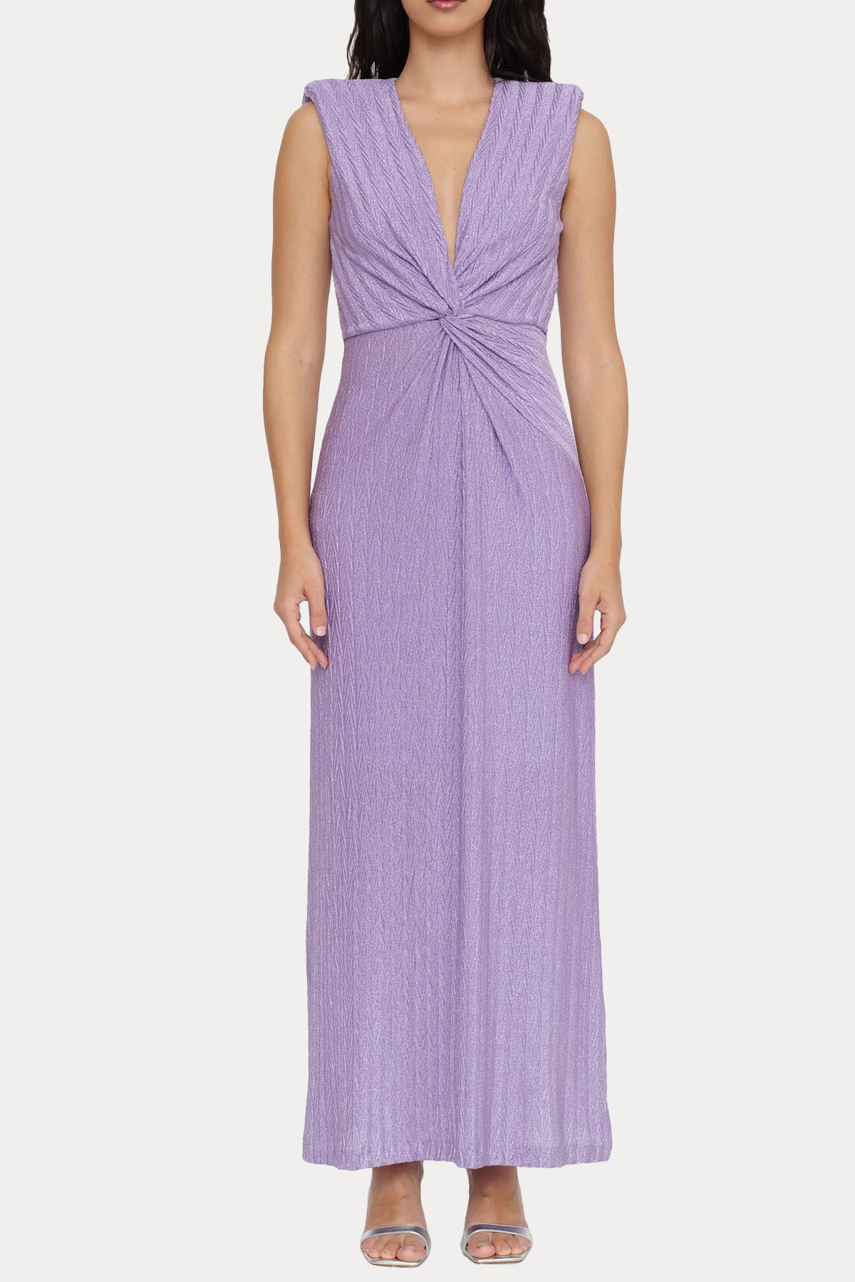 Liu Jo V Yaka Büzgülü Maxi Abiye Elbise