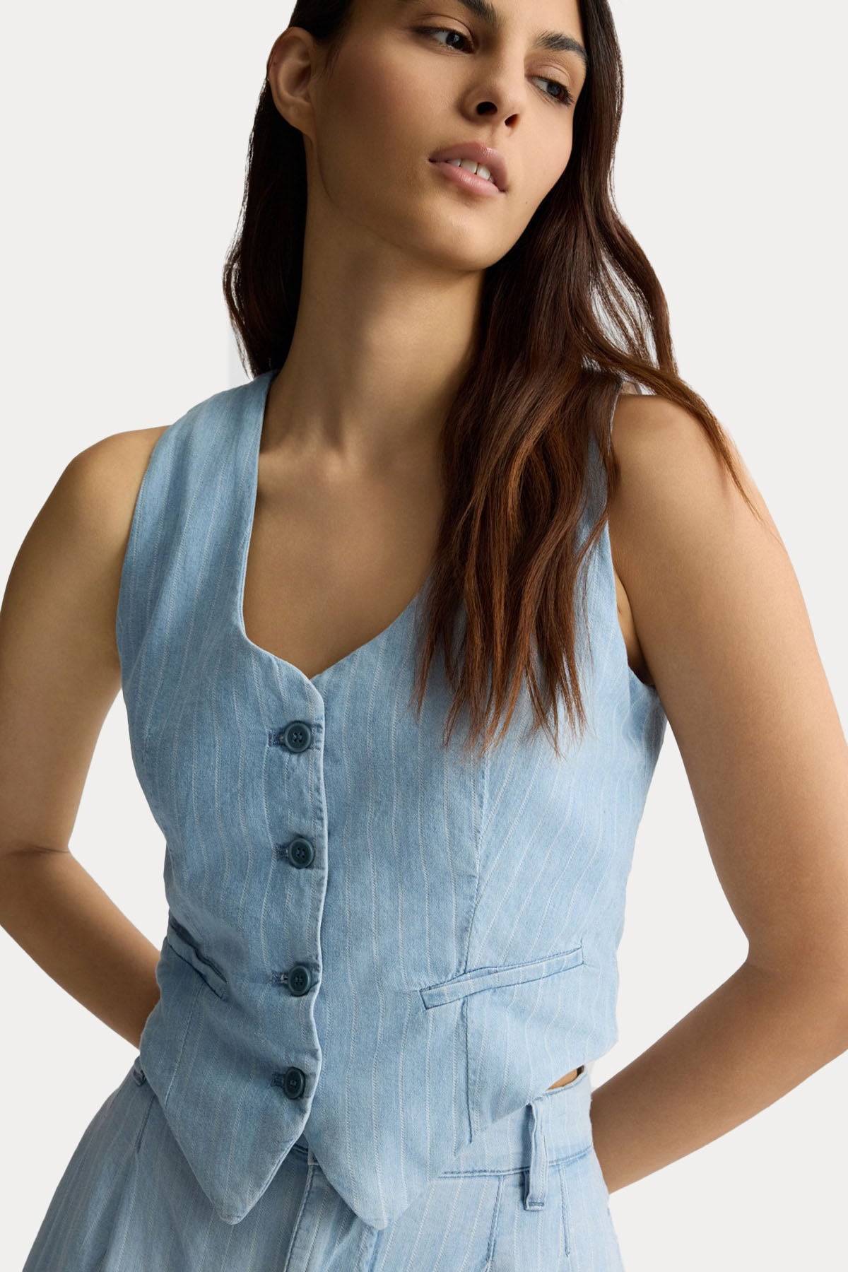 Liu Jo Çizgili Denim Yelek