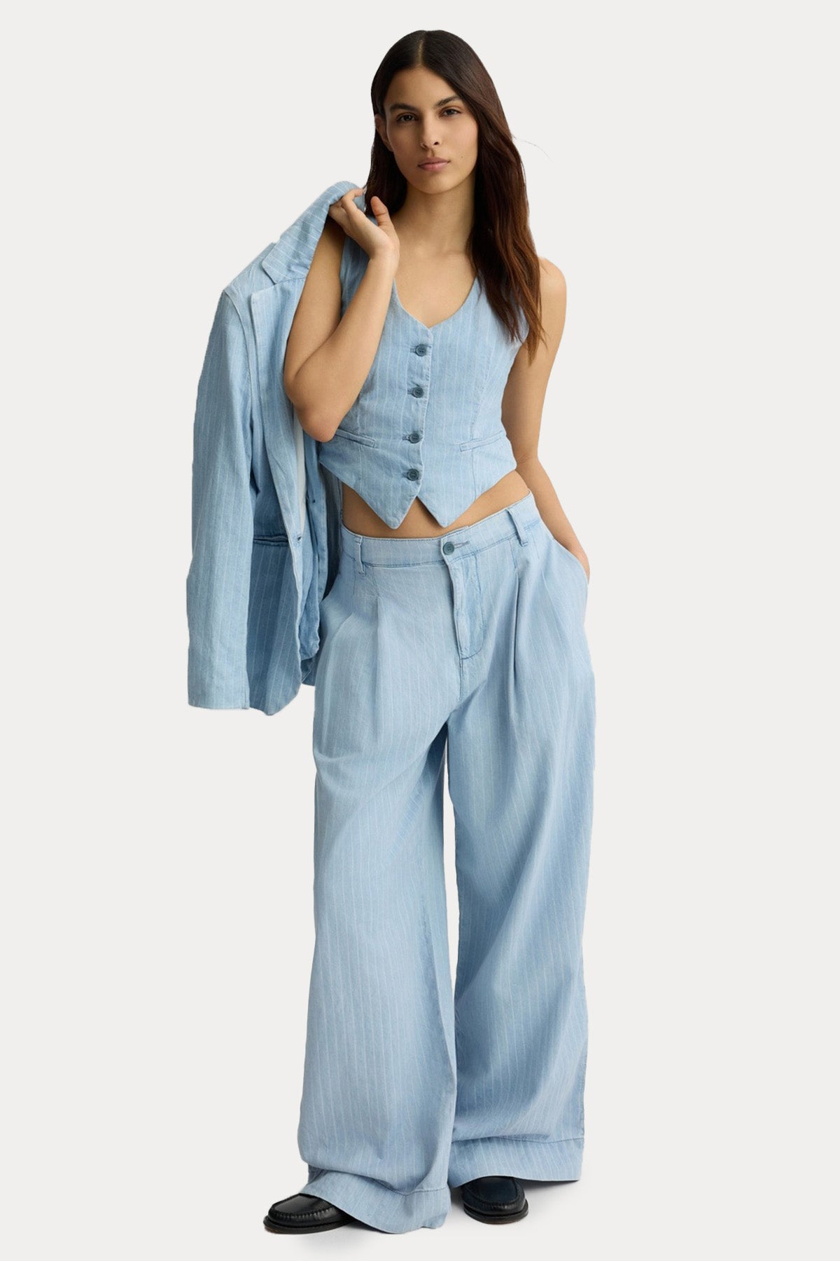 Liu Jo Çizgili Denim Yelek