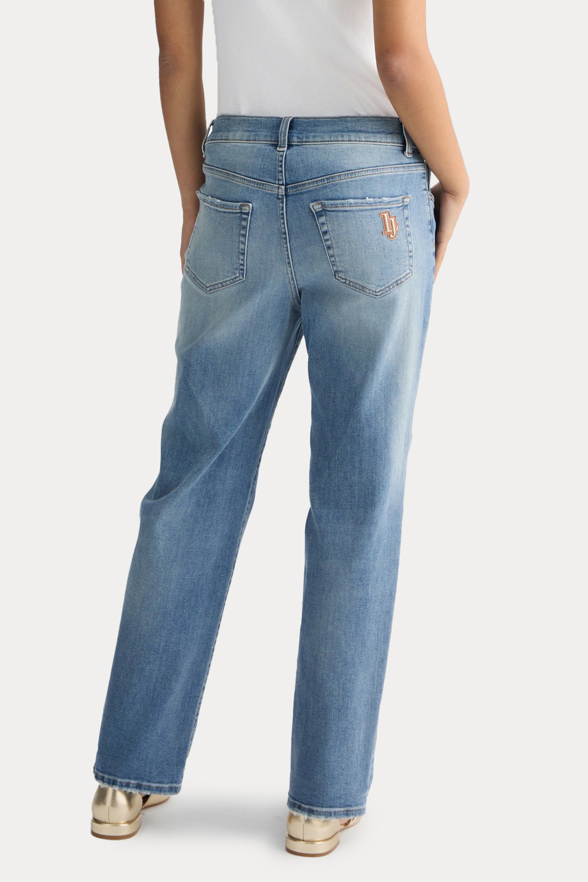 Liu Jo Mom Boy Fit Yıkamalı Jeans-Jeans-Libas