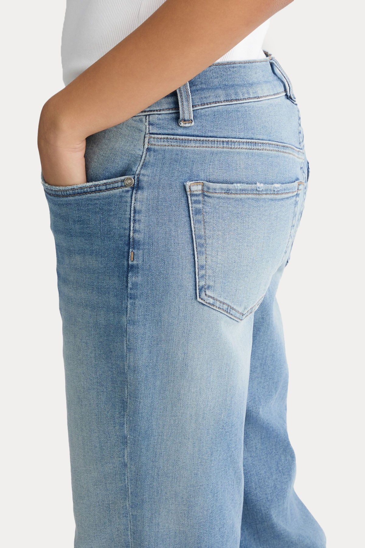 Liu Jo Mom Boy Fit Yıkamalı Jeans-Jeans-Libas