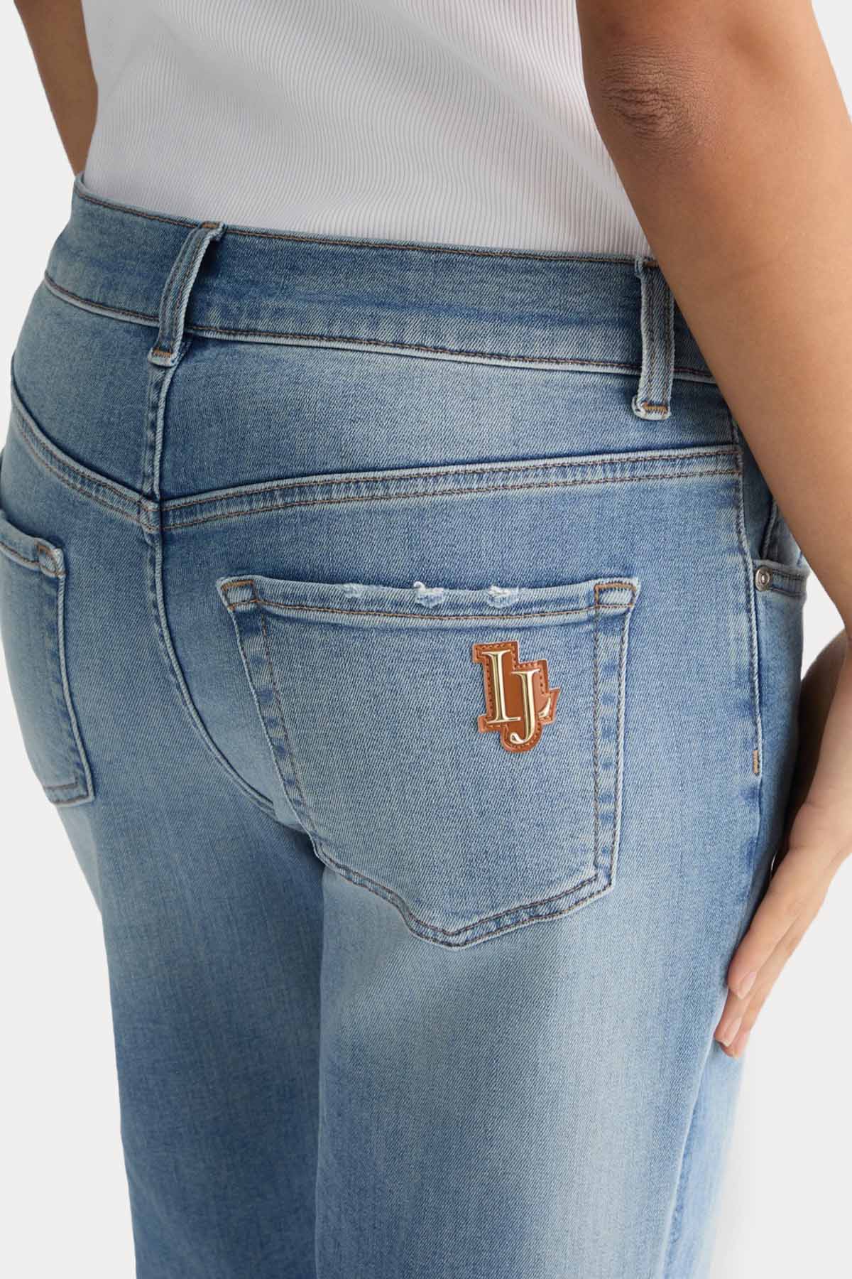 Liu Jo Mom Boy Fit Yıkamalı Jeans-Jeans-Libas