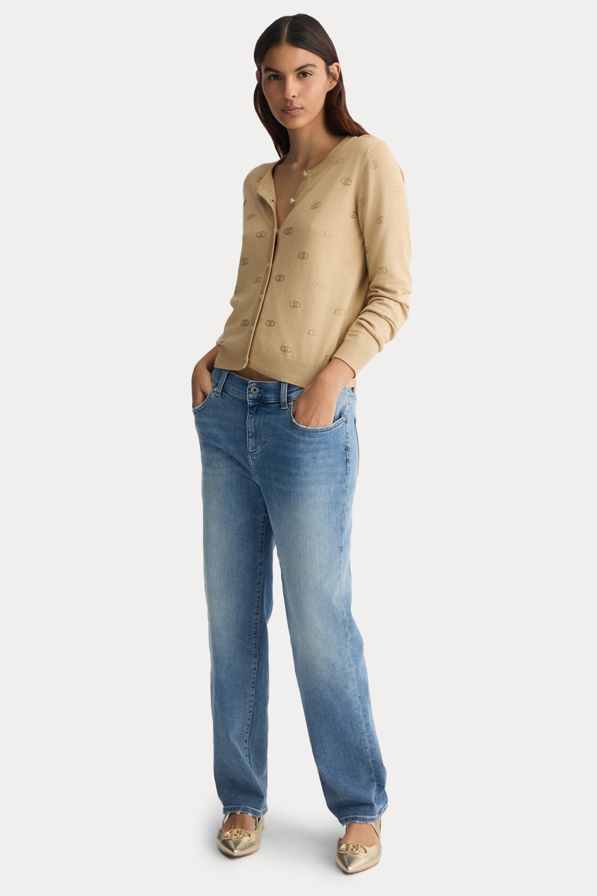 Liu Jo Mom Boy Fit Yıkamalı Jeans-Jeans-Libas