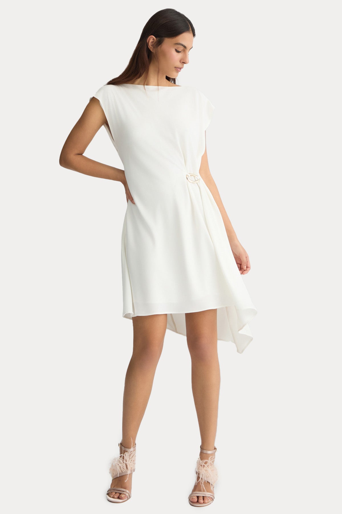 Liu Jo Metal Aksesuarlı Asimetrik Kesim Mini Elbise