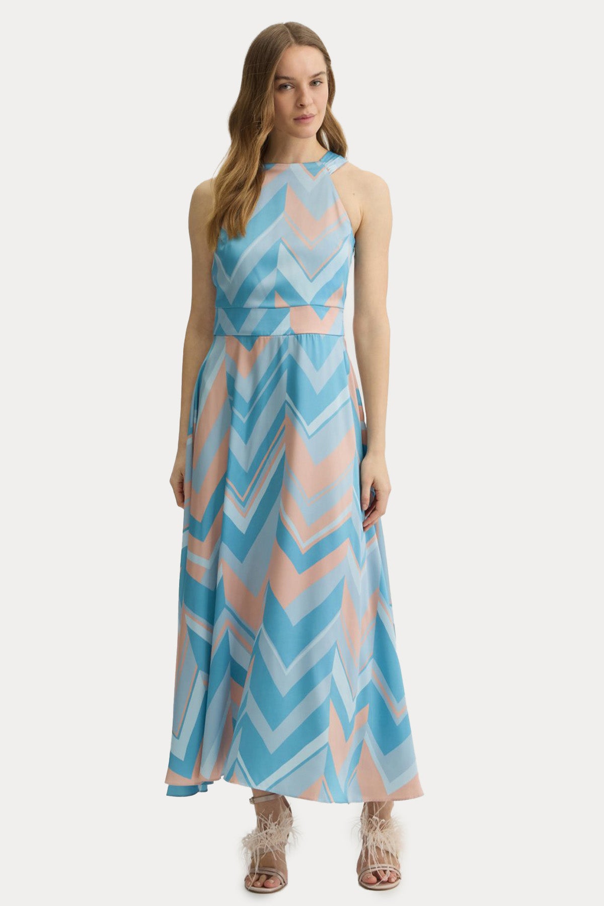 Liu Jo Zikzak Renk Desenli Maxi Elbise