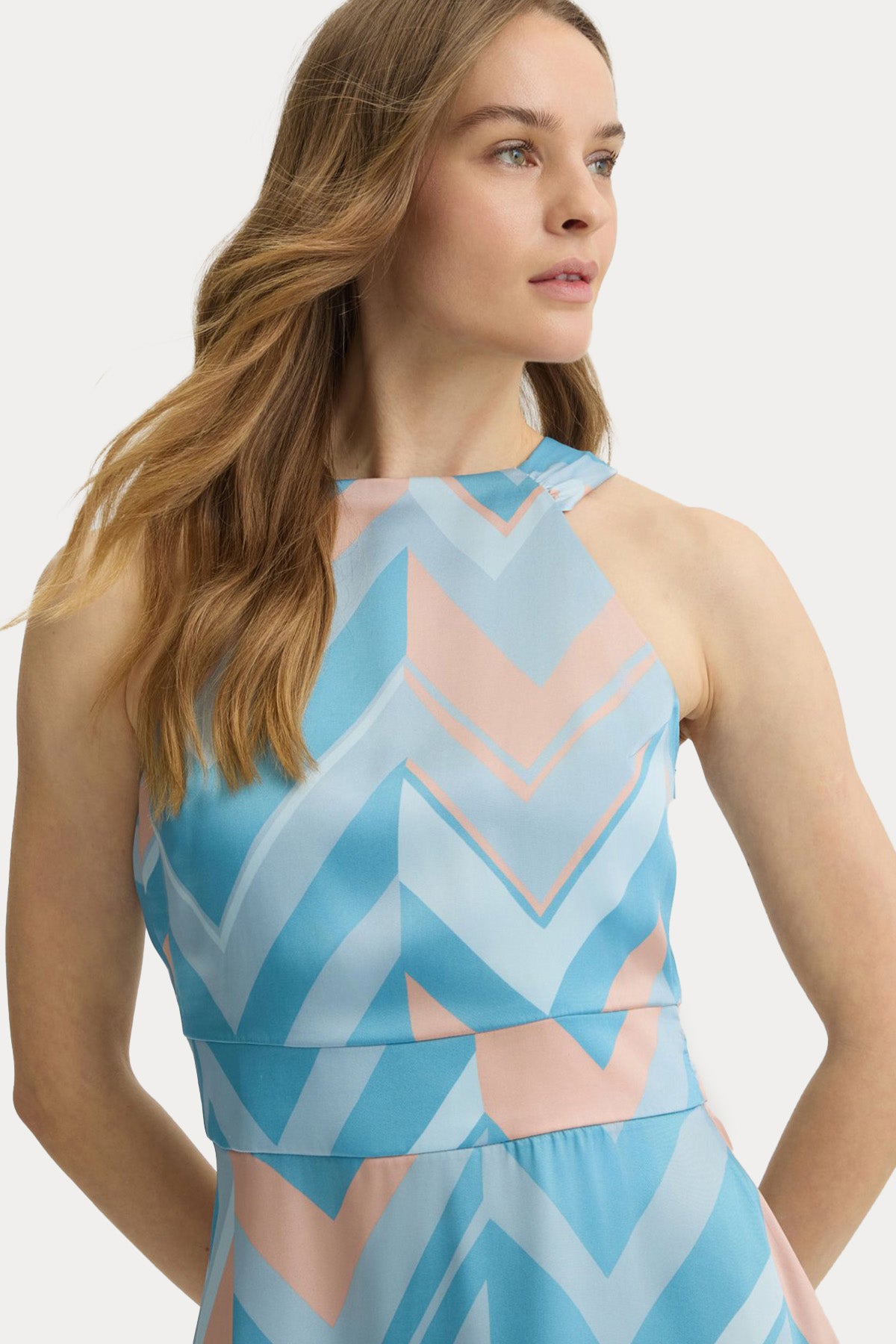 Liu Jo Zikzak Renk Desenli Maxi Elbise