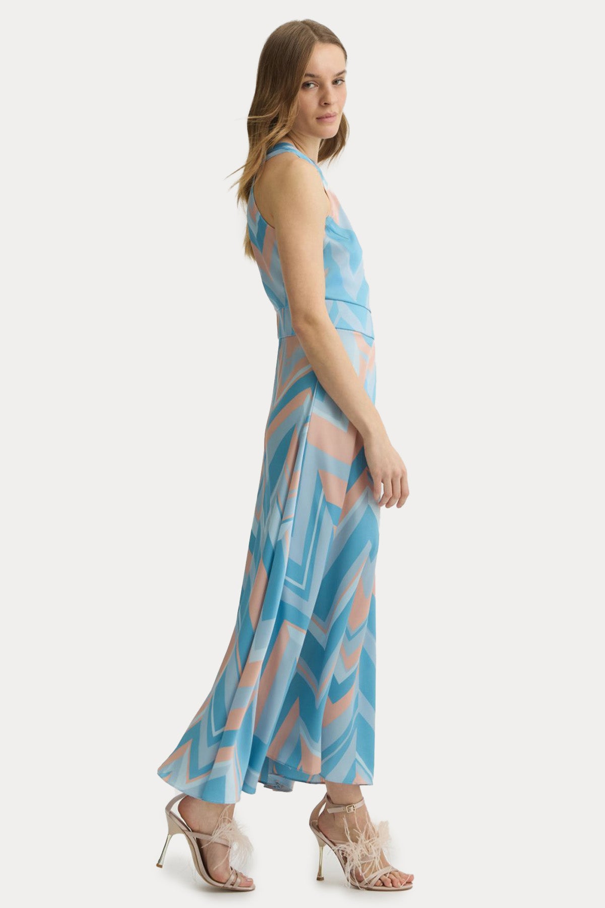 Liu Jo Zikzak Renk Desenli Maxi Elbise