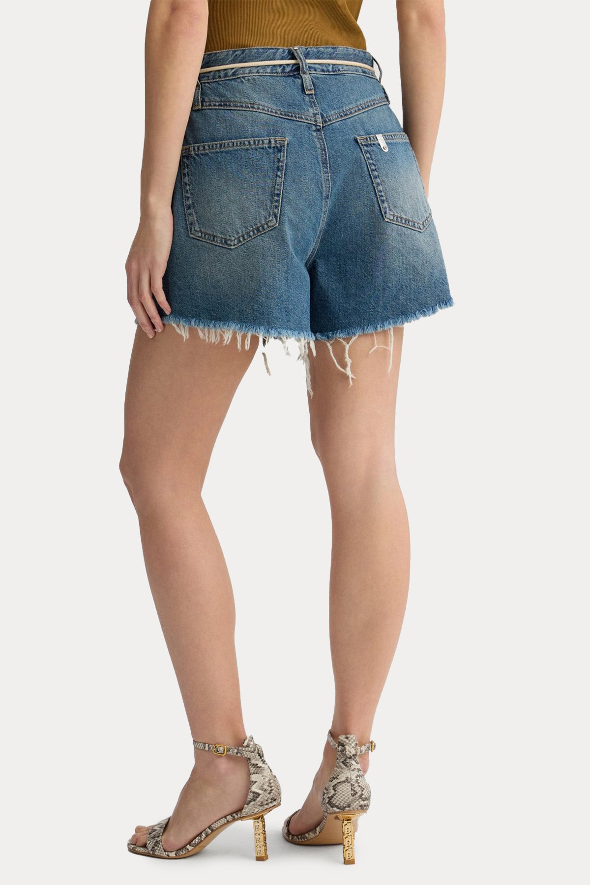 Liu Jo Örgü Kemerli Yüksek Bel Denim Şort