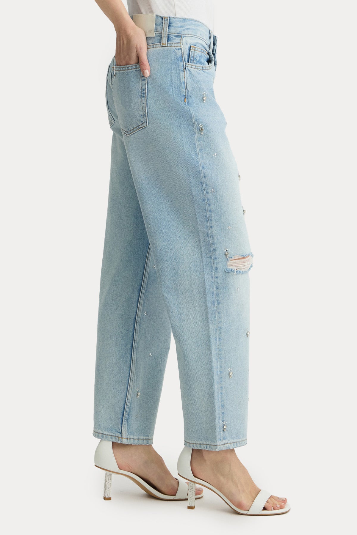 Liu Jo Straight Fit Yüksek Bel Yıkamalı Jeans-Jeans-Libas