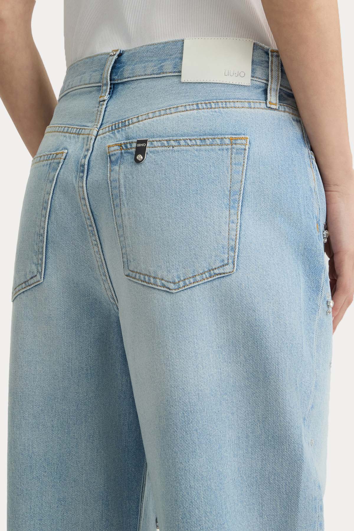 Liu Jo Straight Fit Yüksek Bel Yıkamalı Jeans-Jeans-Libas