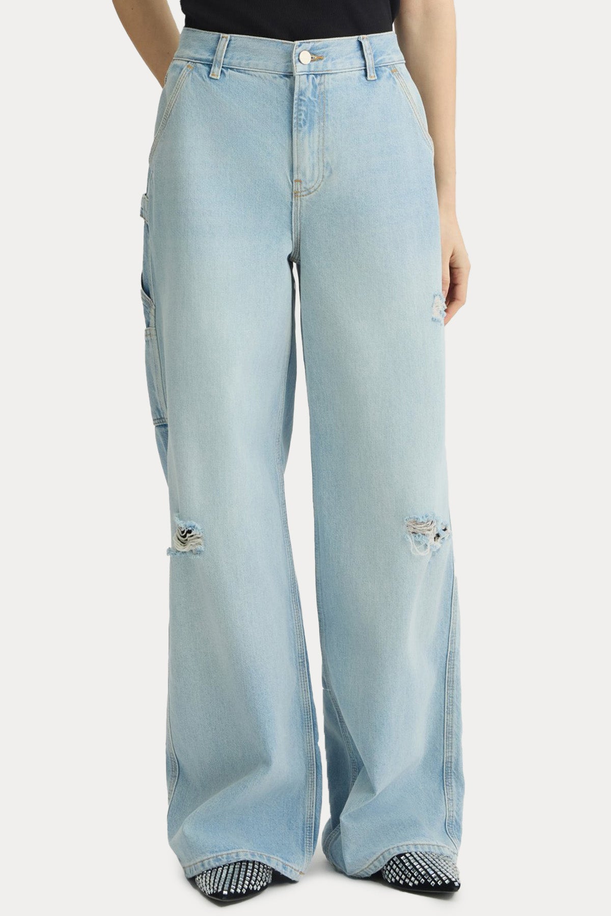 Liu Jo Flared Fit Yüksek Bel Yıkamalı Jeans-Jeans-Libas