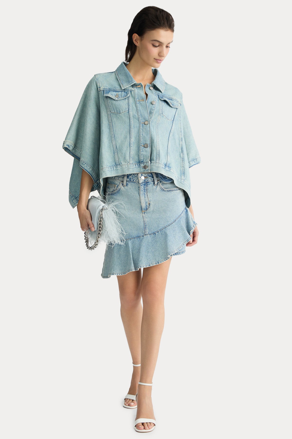 Liu Jo Geniş Kesim Yarasa Kol Denim Ceket