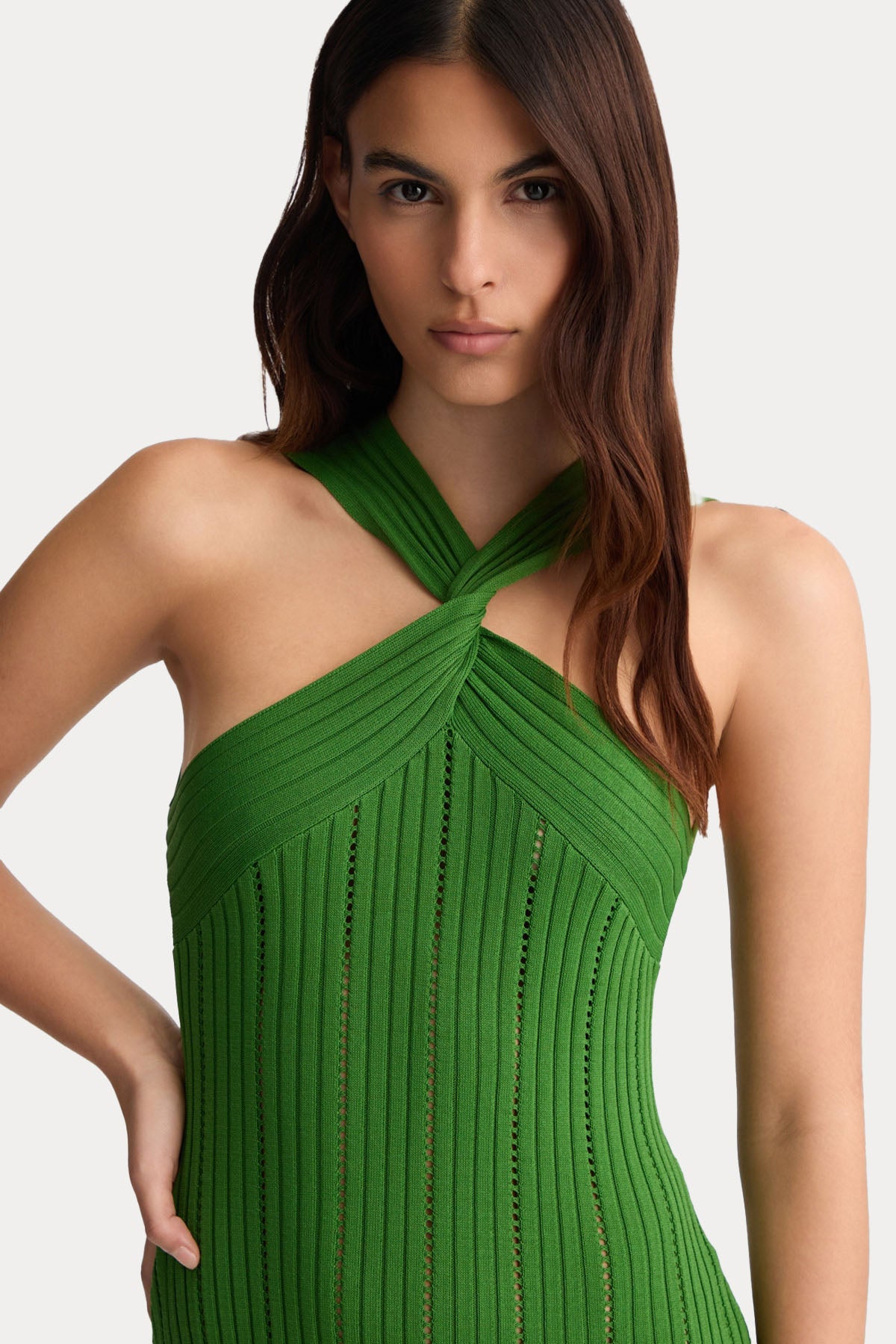 Liu Jo Belden Oturtmalı İnce Örgü Midi Elbise