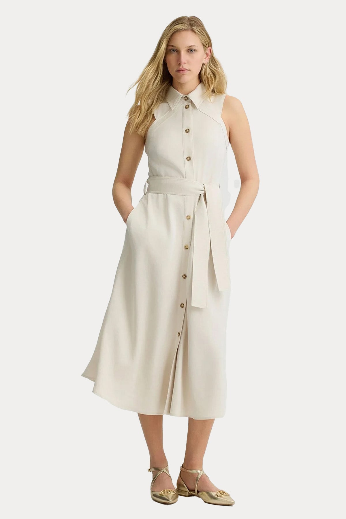 Liu Jo Kemerli Midi Gömlek Elbise