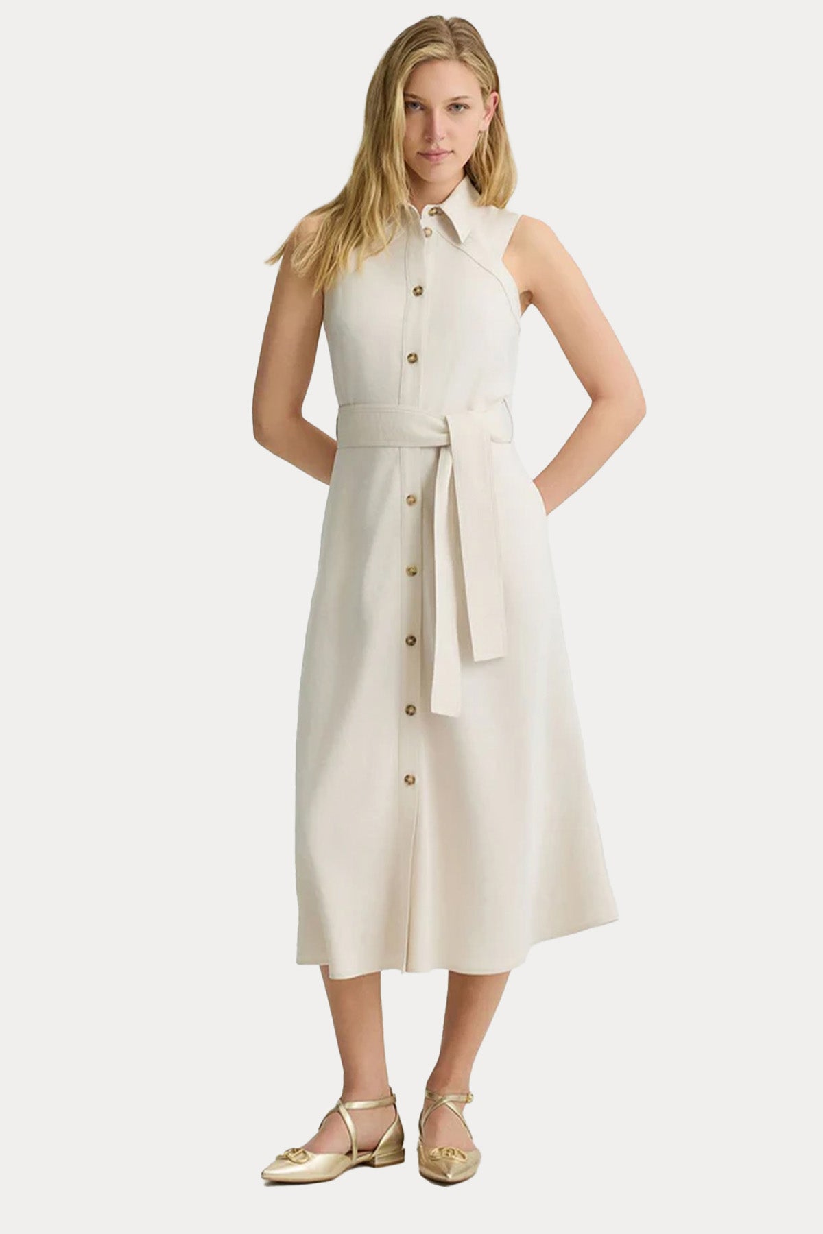 Liu Jo Kemerli Midi Gömlek Elbise